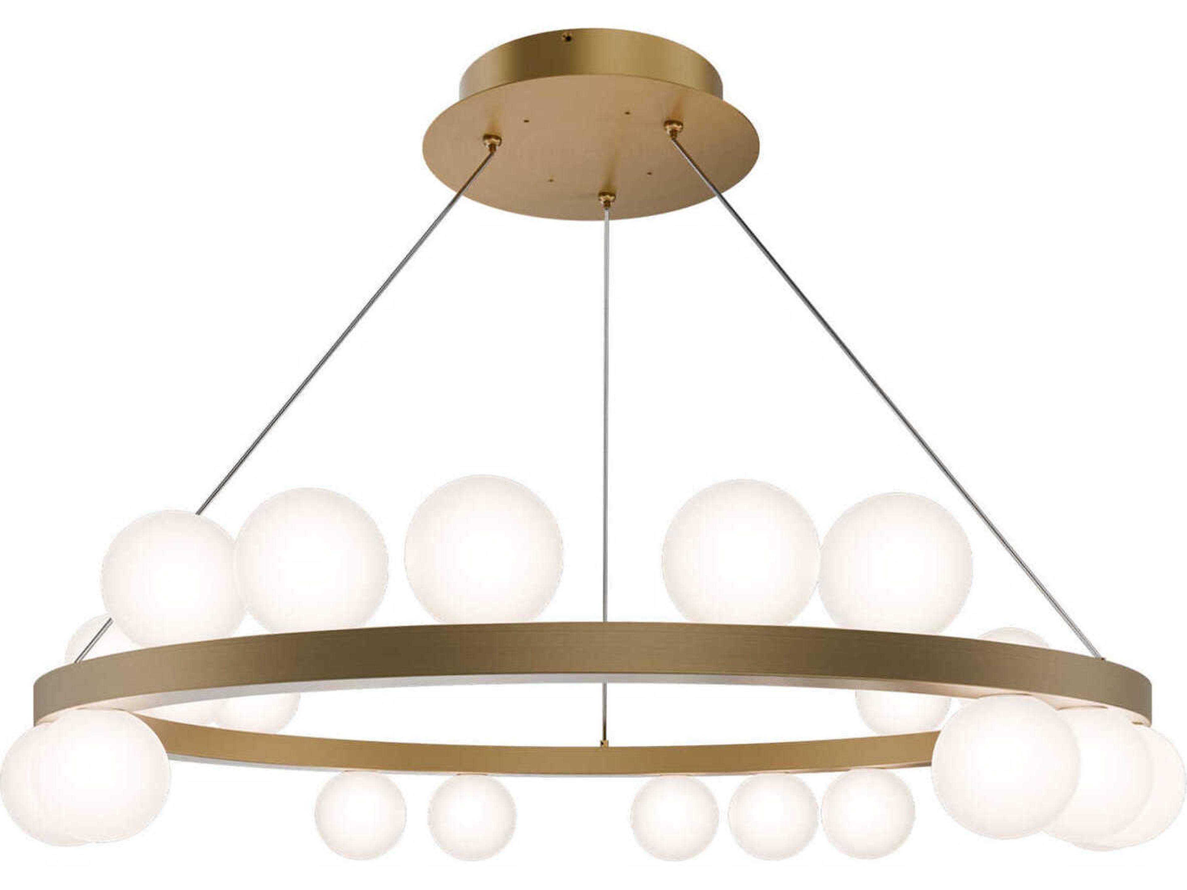 dweLED by WAC Lighting Carousel 21-Light Aged Brass Globe Round Chandelier