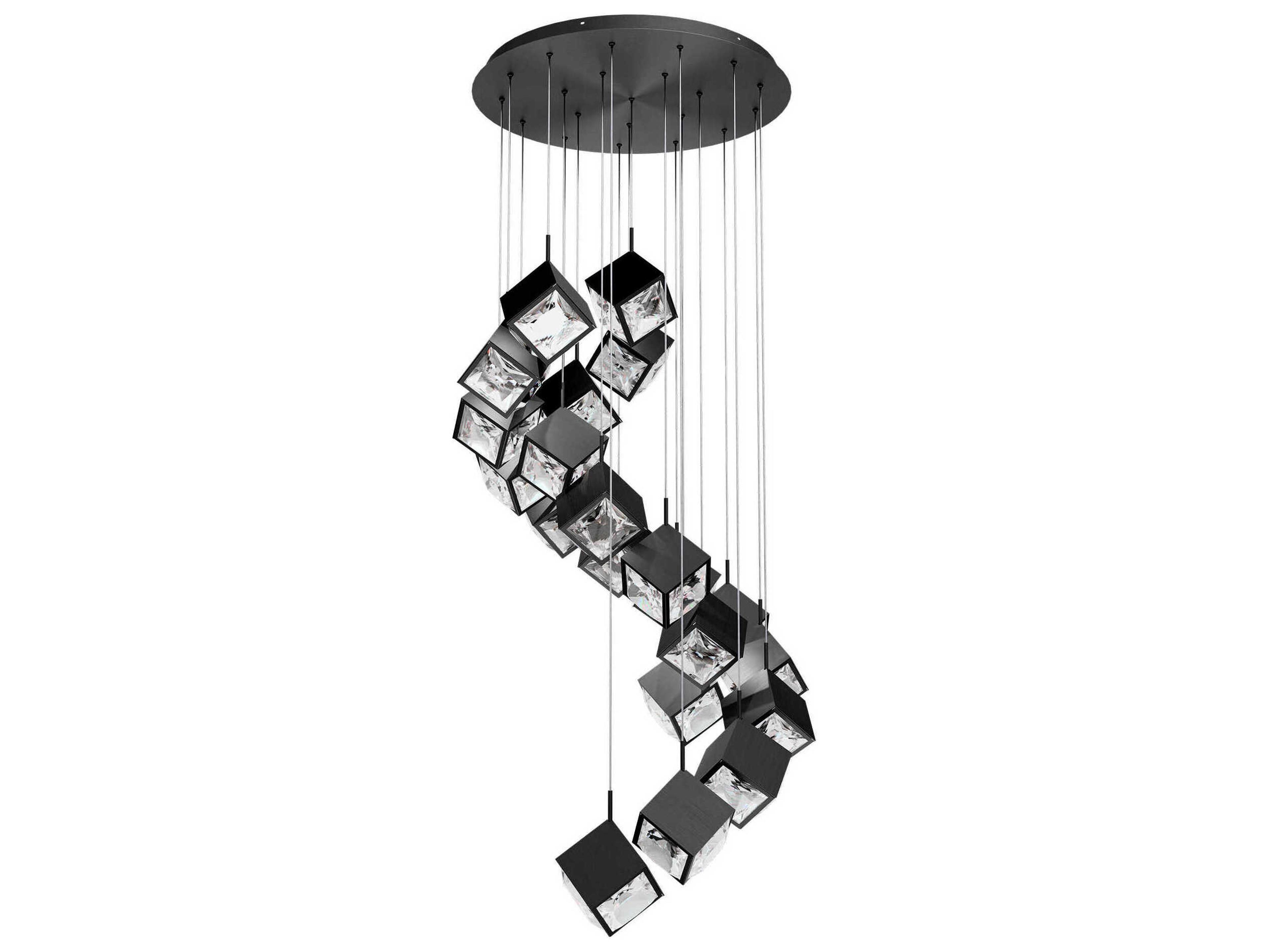 dweLED by WAC Lighting Ice Cube 21-Light Black Geometric Pendant