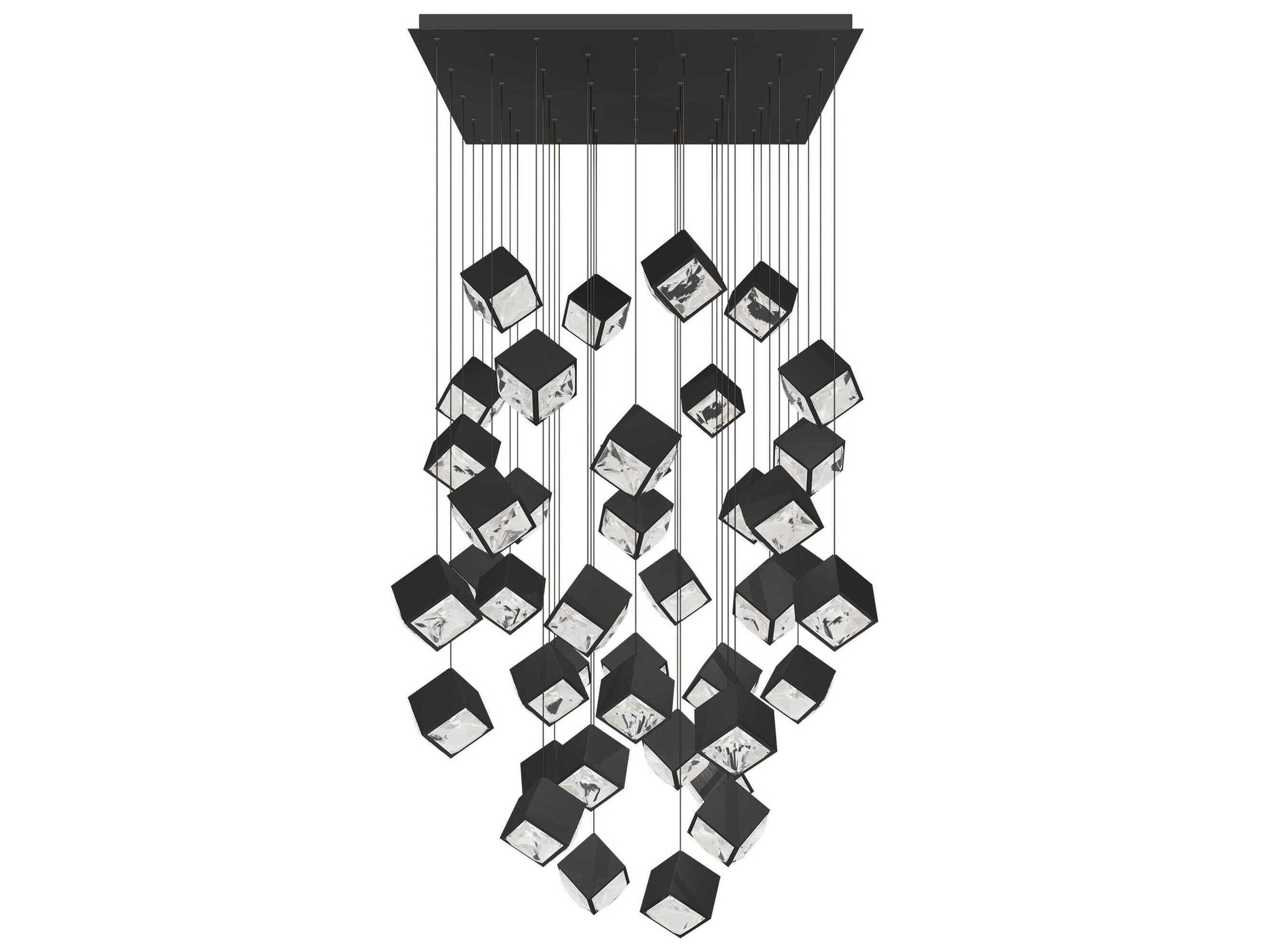 dweLED by WAC Lighting Ice Cube 41-Light Black Geometric Pendant