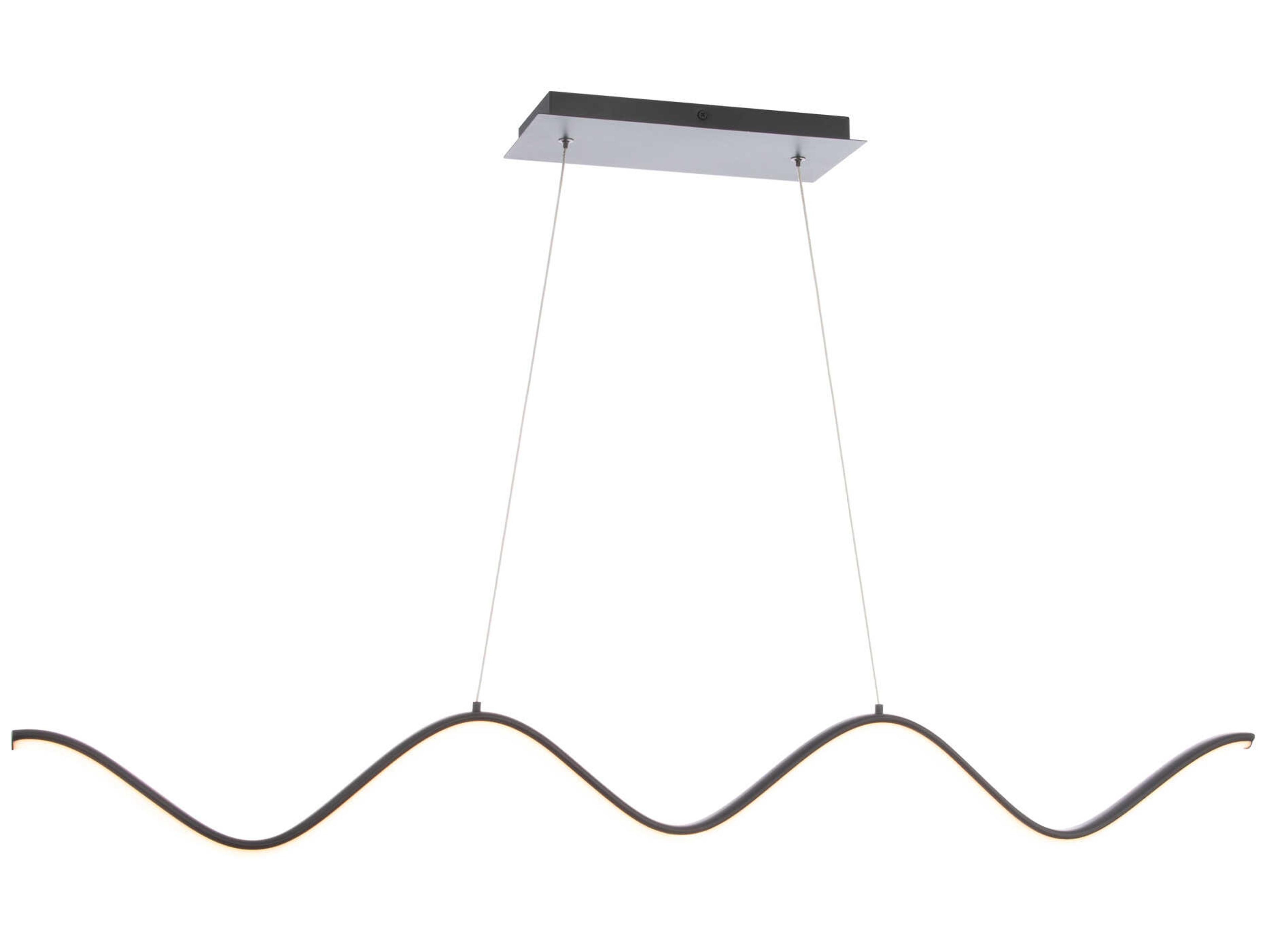 dweLED by WAC Lighting Morae 1-Light Black LED Linear Island Pendant