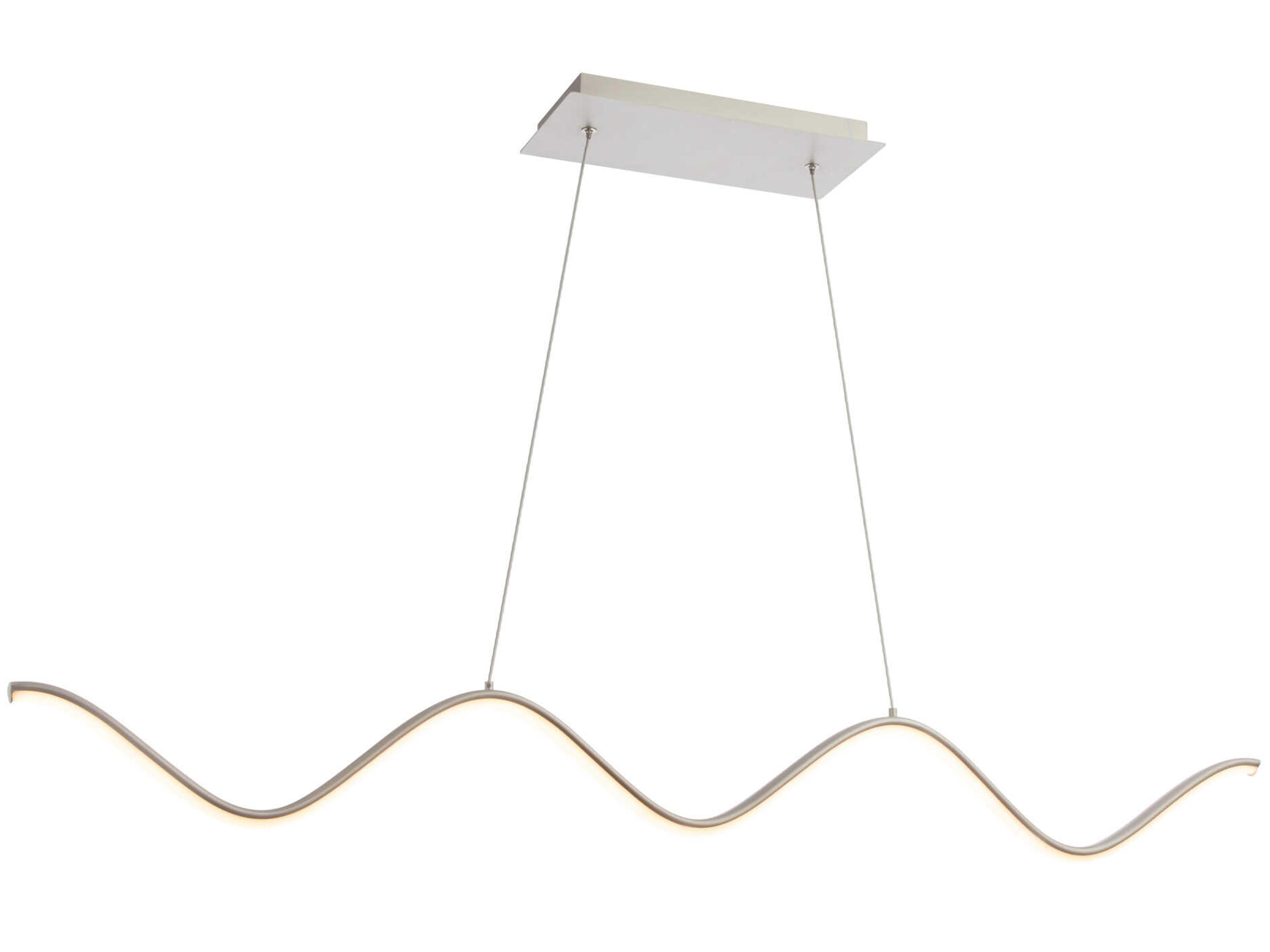 dweLED by WAC Lighting Morae 1-Light Brushed Nickel LED Linear Island Pendant