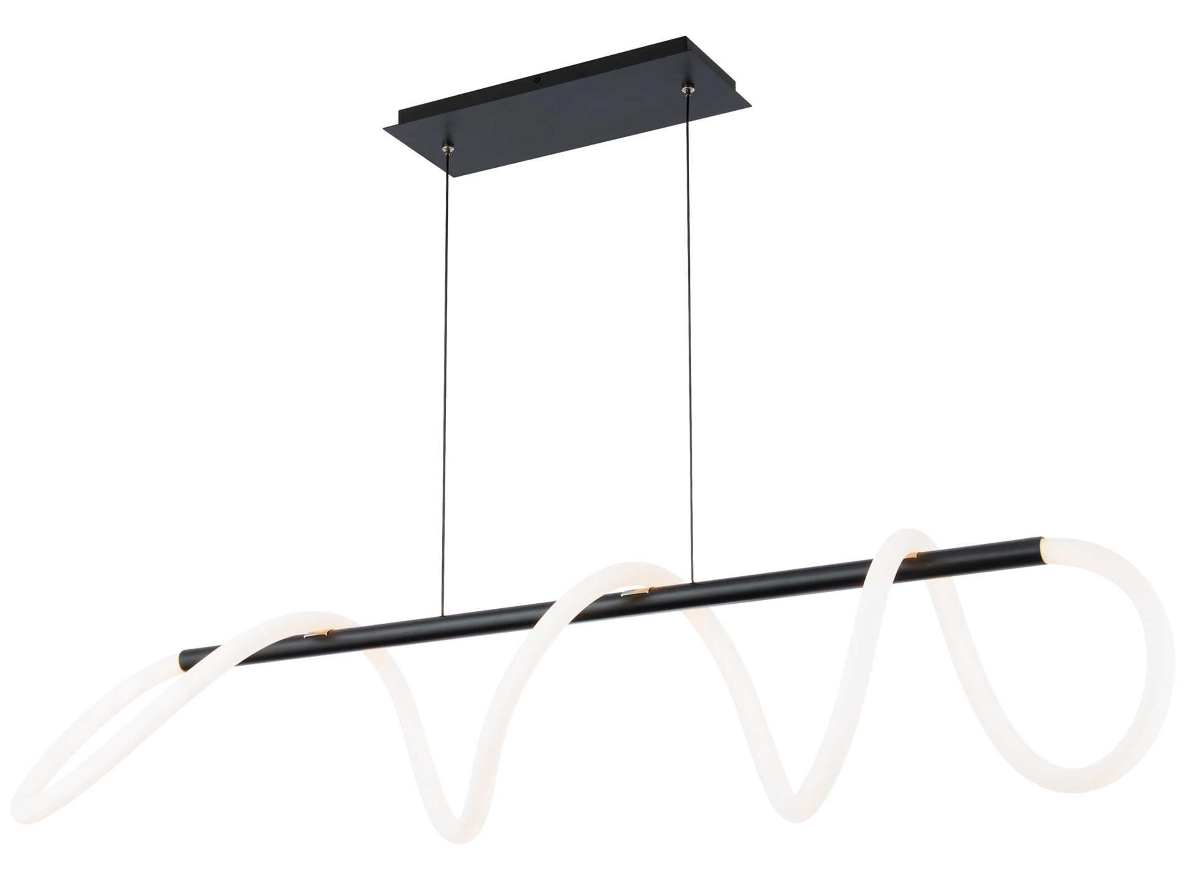 dweLED by WAC Lighting Tightrope 1-Light Black LED Round Island Pendant