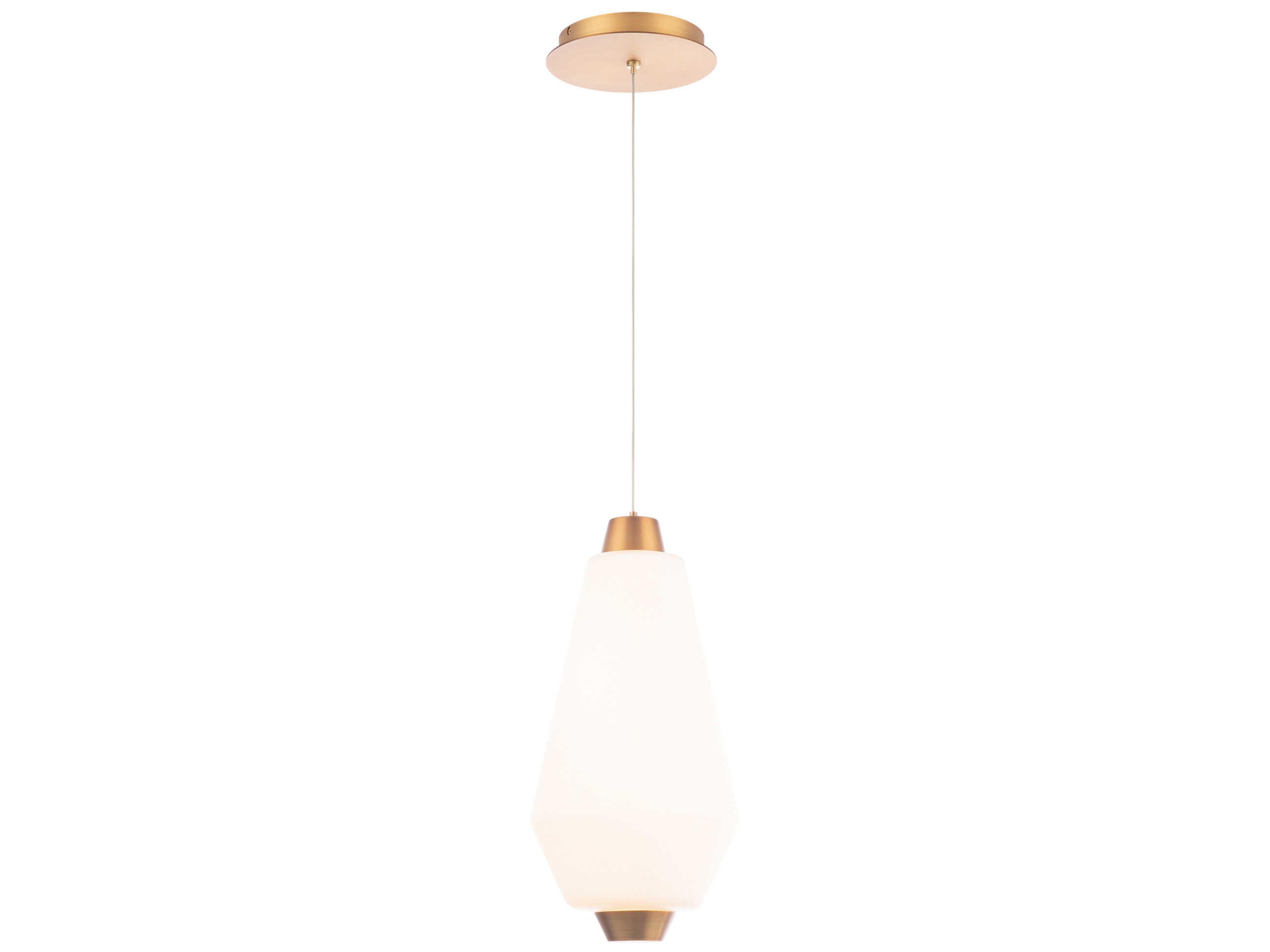 dweLED by WAC Lighting Amelia 1-Light Aged Brass Glass LED Cylinder Mini Pendant