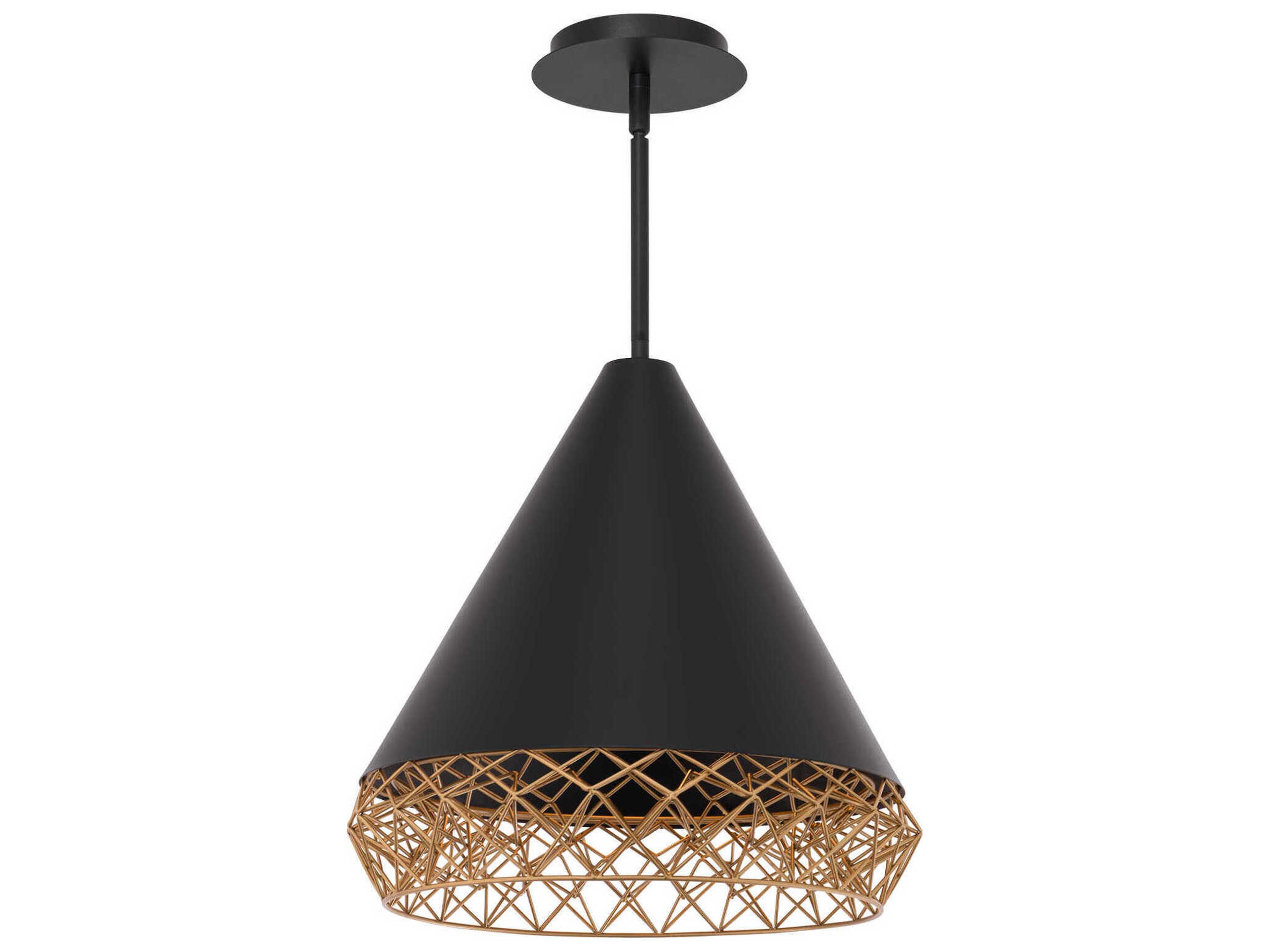 dweLED by WAC Lighting Lacey 1-Light Black Gold LED Pendant