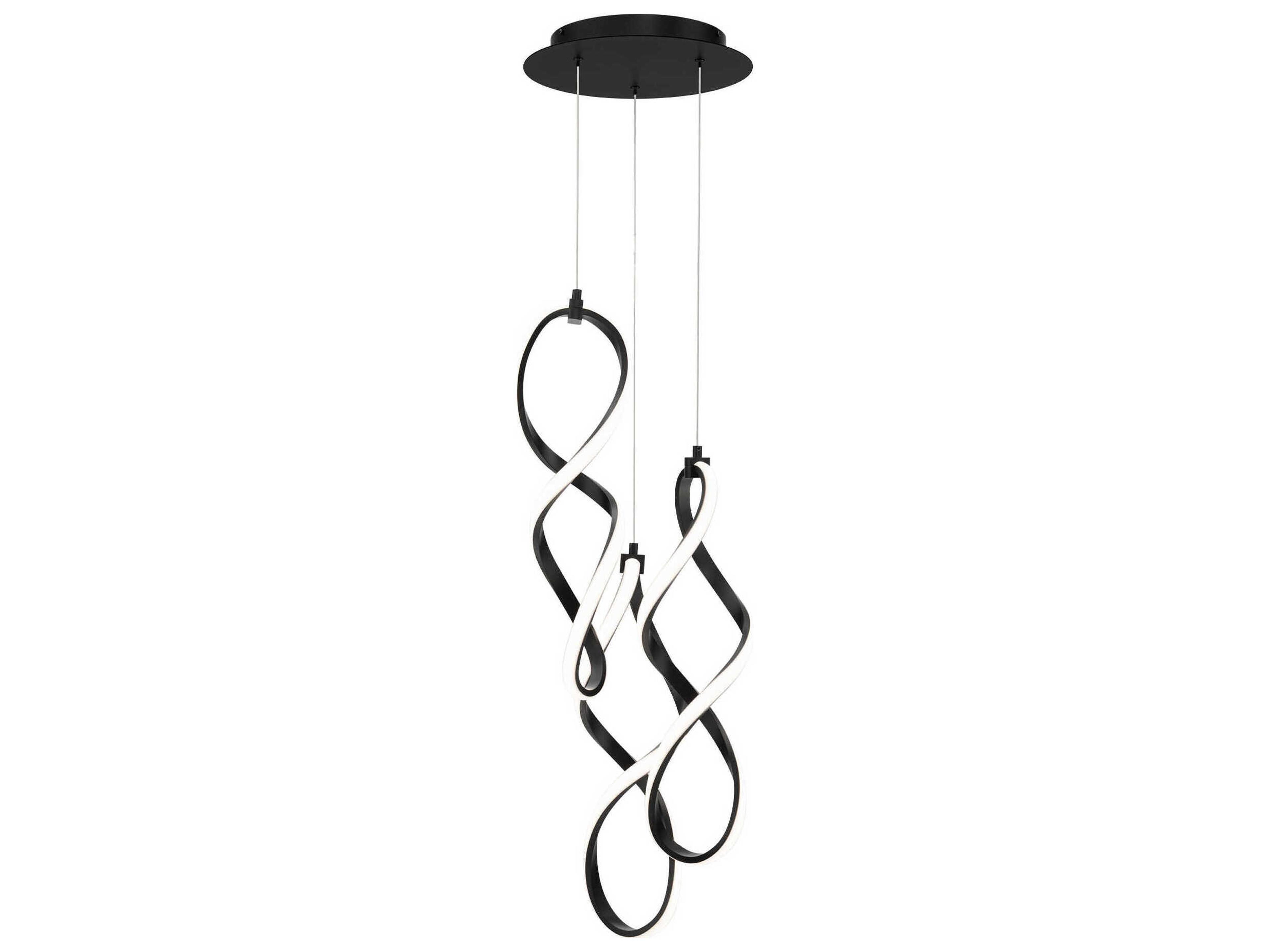 dweLED by WAC Lighting Interlace 3-Light Black Mini Pendant