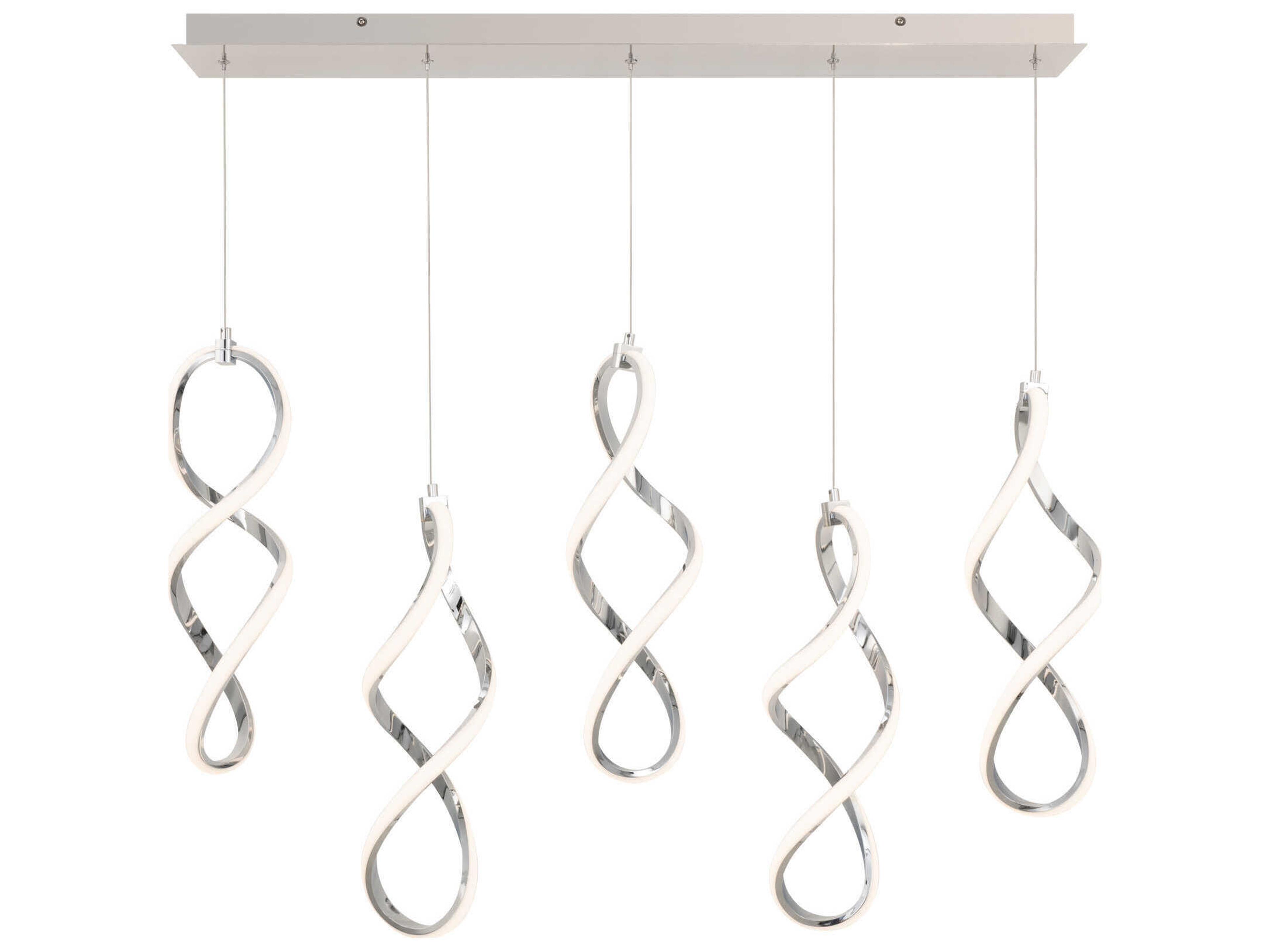 dweLED by WAC Lighting Interlace 5-Light Chrome Island Pendant