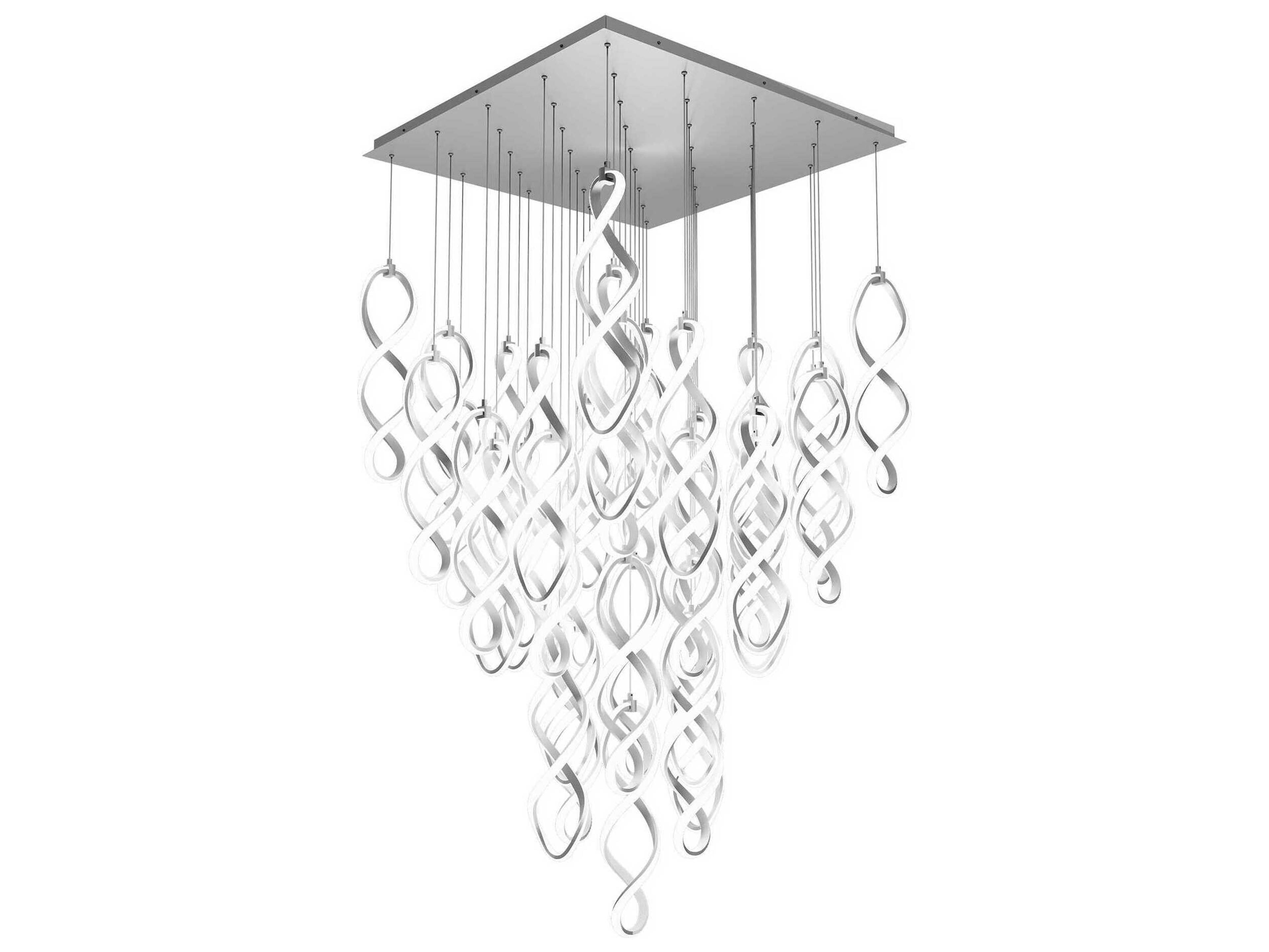 dweLED by WAC Lighting Interlace 41-Light Chrome Pendant