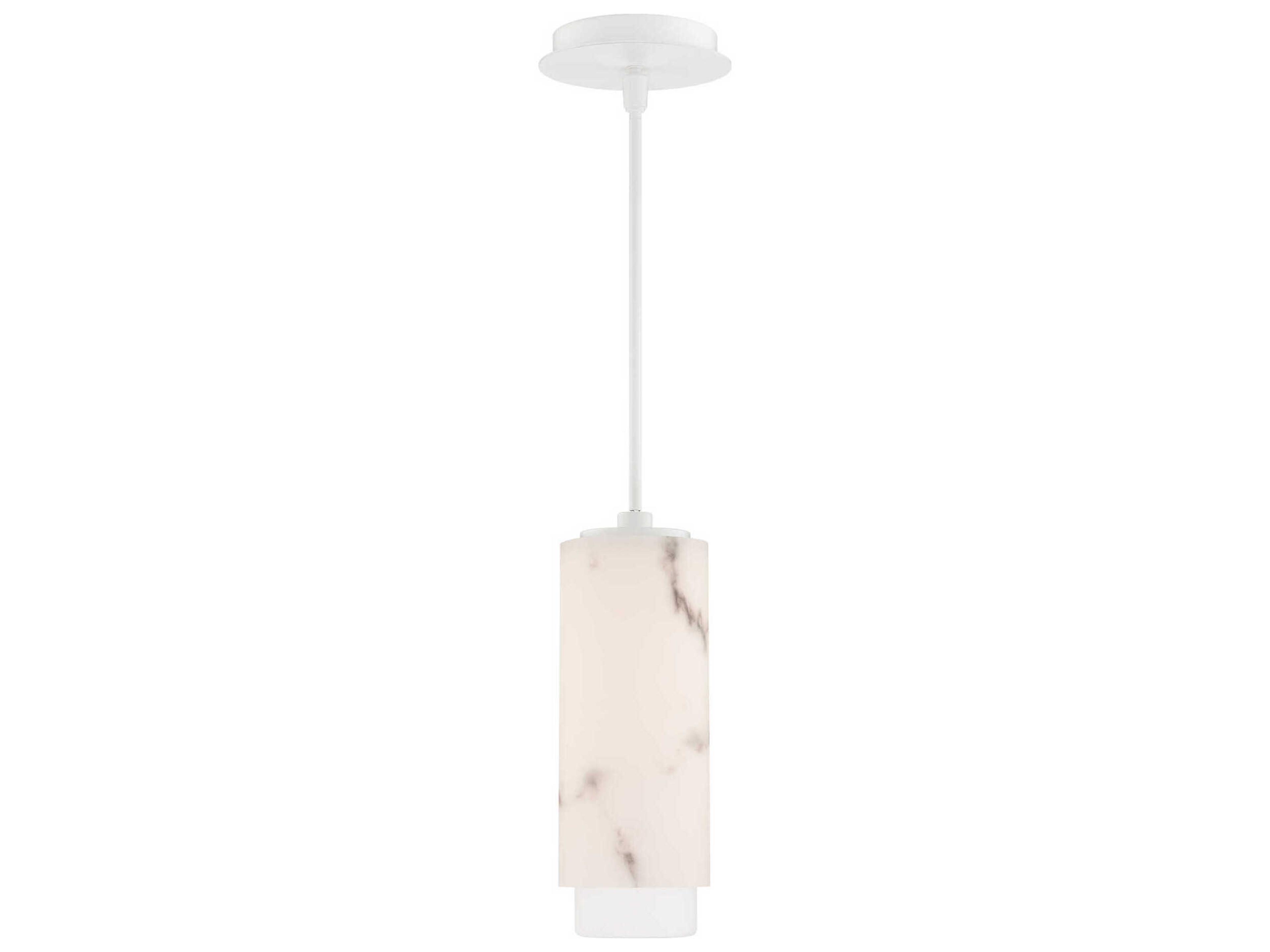 dweLED by WAC Lighting Aragon 1-Light White Cylinder Mini Pendant