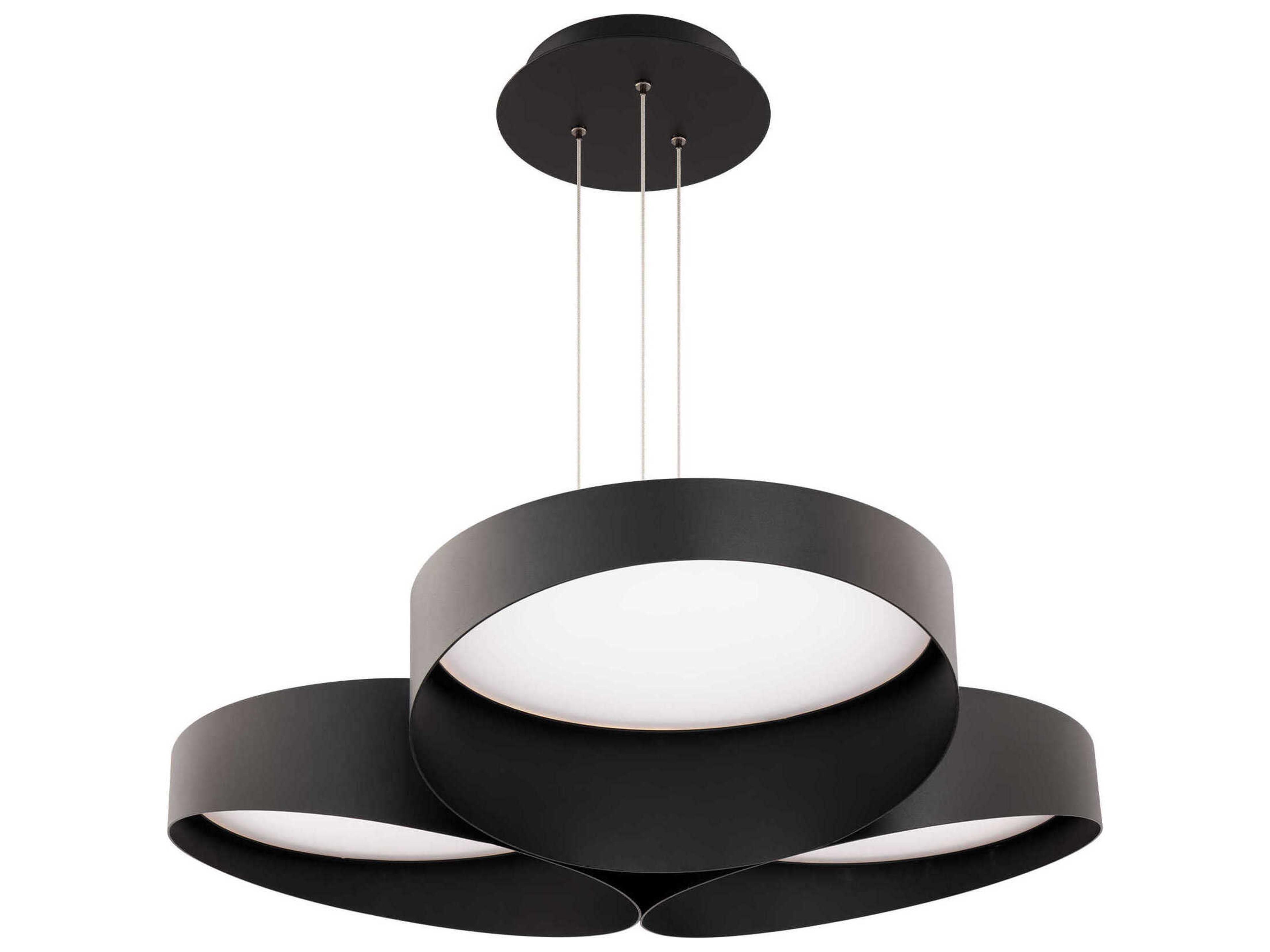 Triolet 3-Light Black Round Pendant