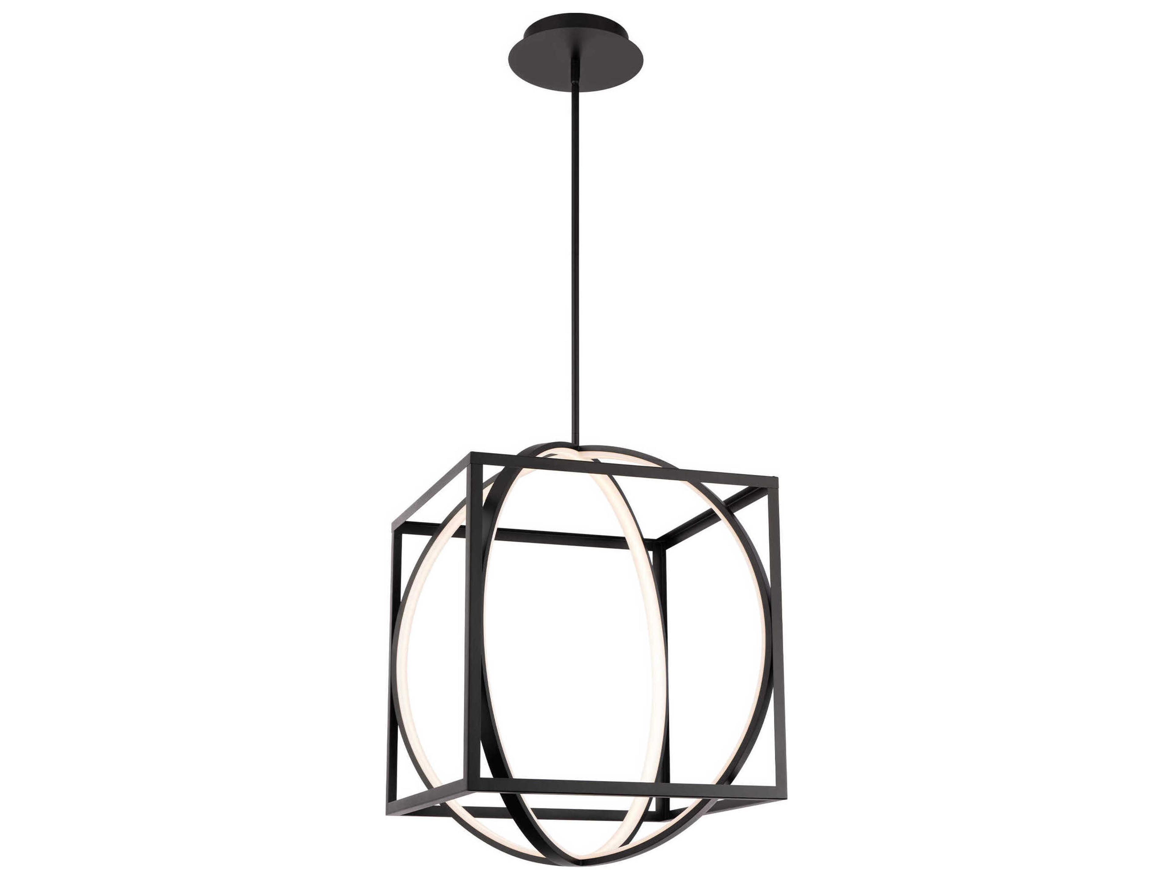 dweLED by WAC Lighting Geometrix 2-Light Black LED Geometric Pendant