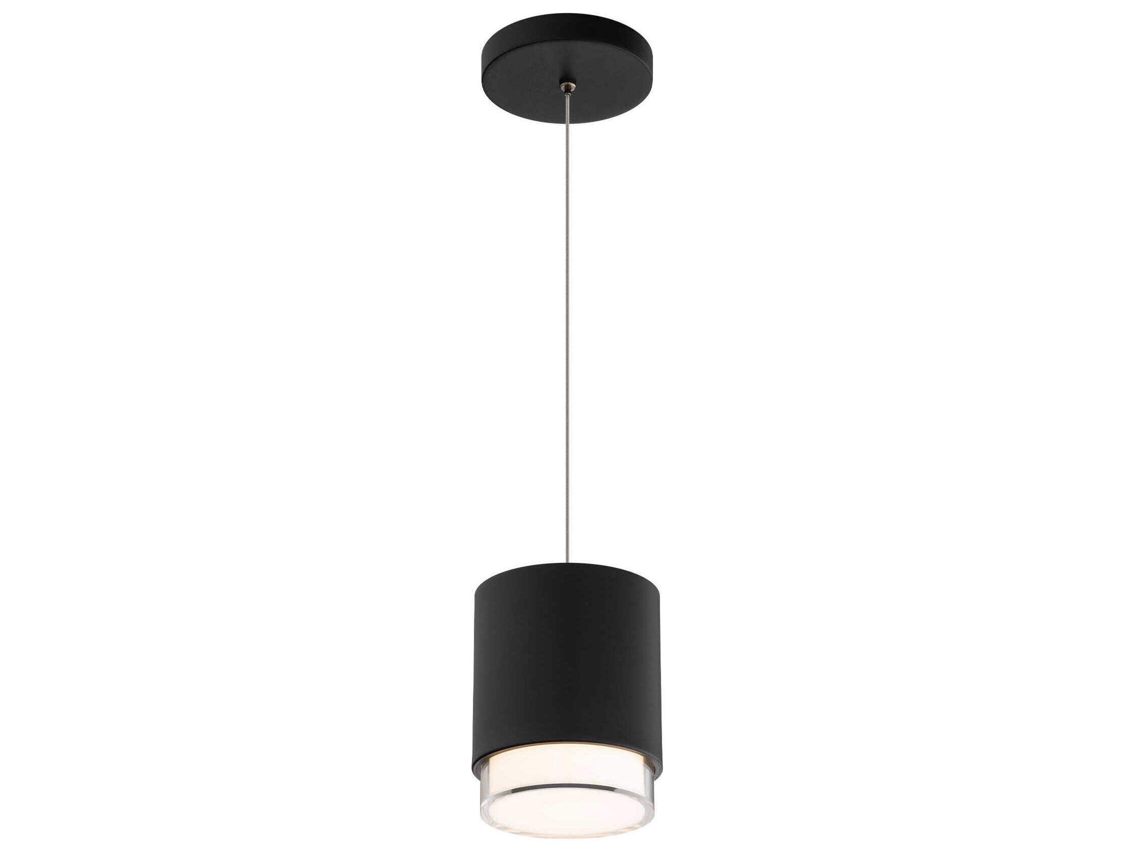 Cloak 1-Light Black Cylinder Mini Pendant