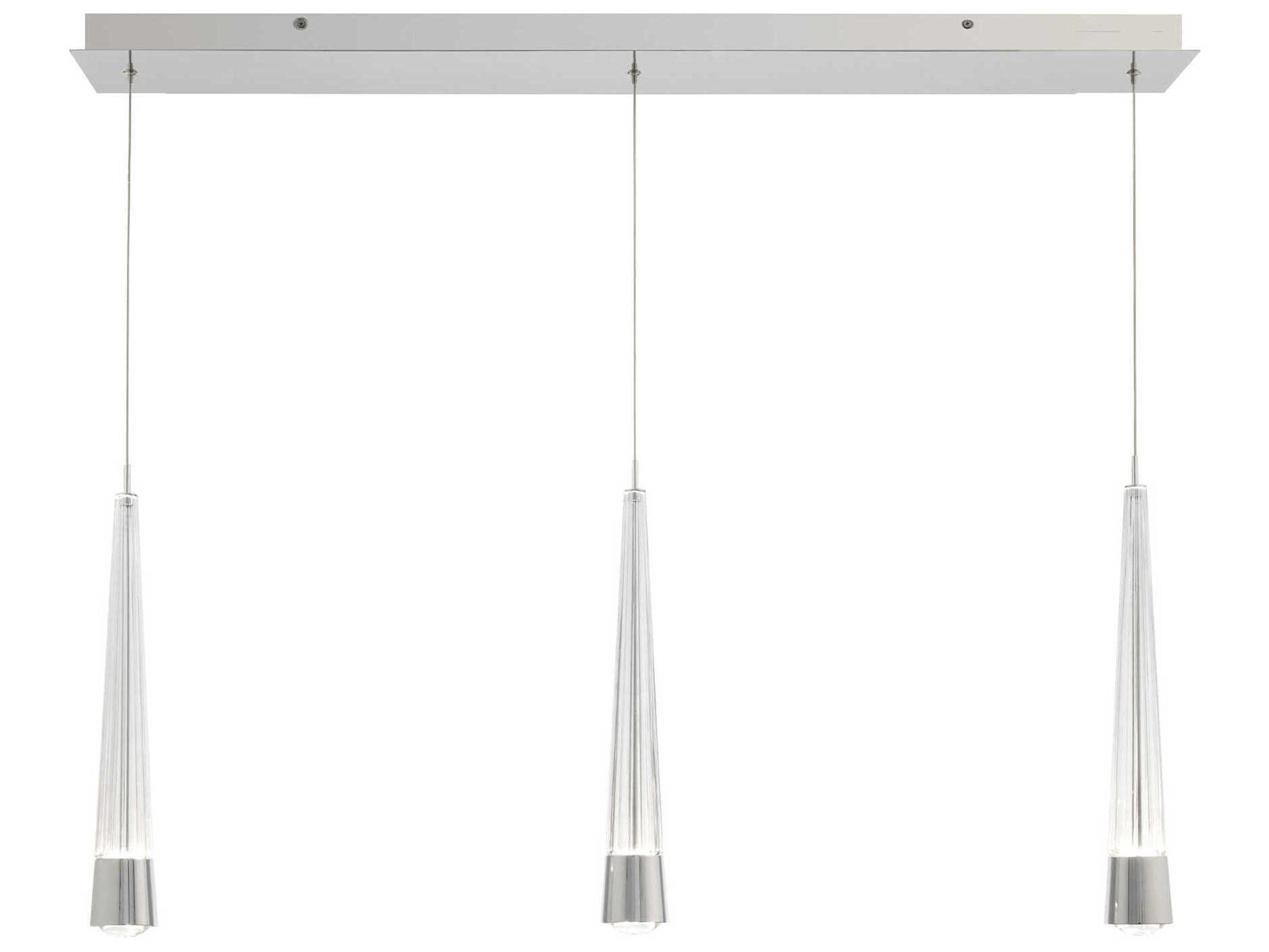 dweLED by WAC Lighting Quill 3-Light Chrome Linear Island Pendant