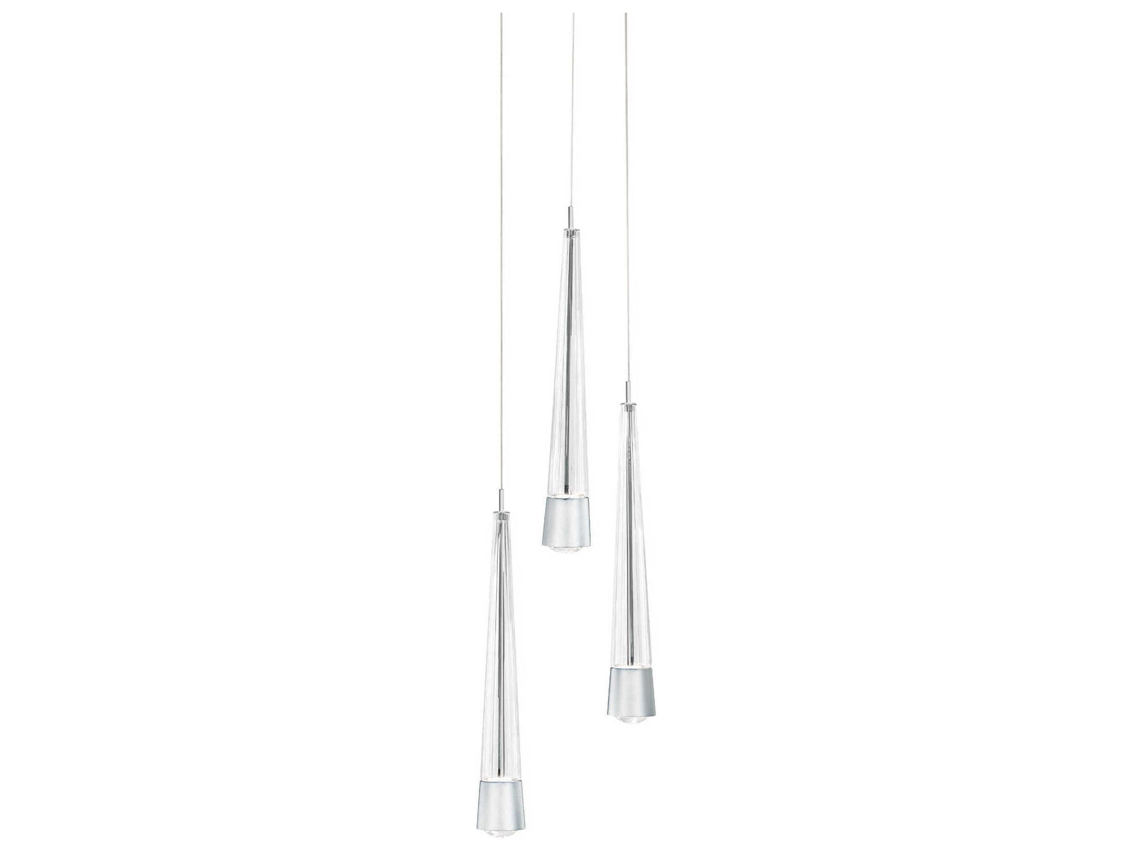 dweLED by WAC Lighting Quill 3-Light Chrome Linear Mini Pendant