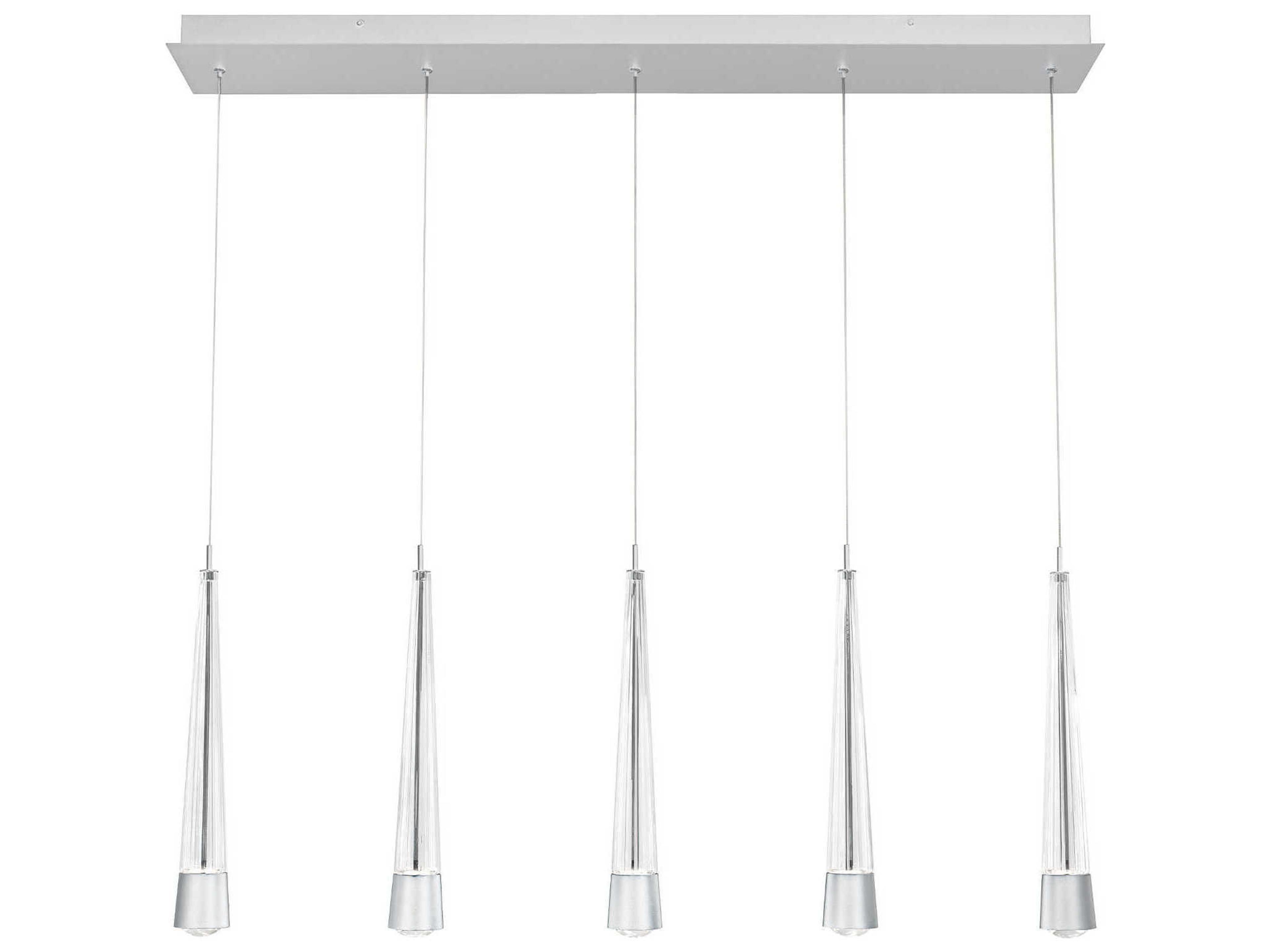 dweLED by WAC Lighting Quill 5-Light Chrome Linear Island Pendant