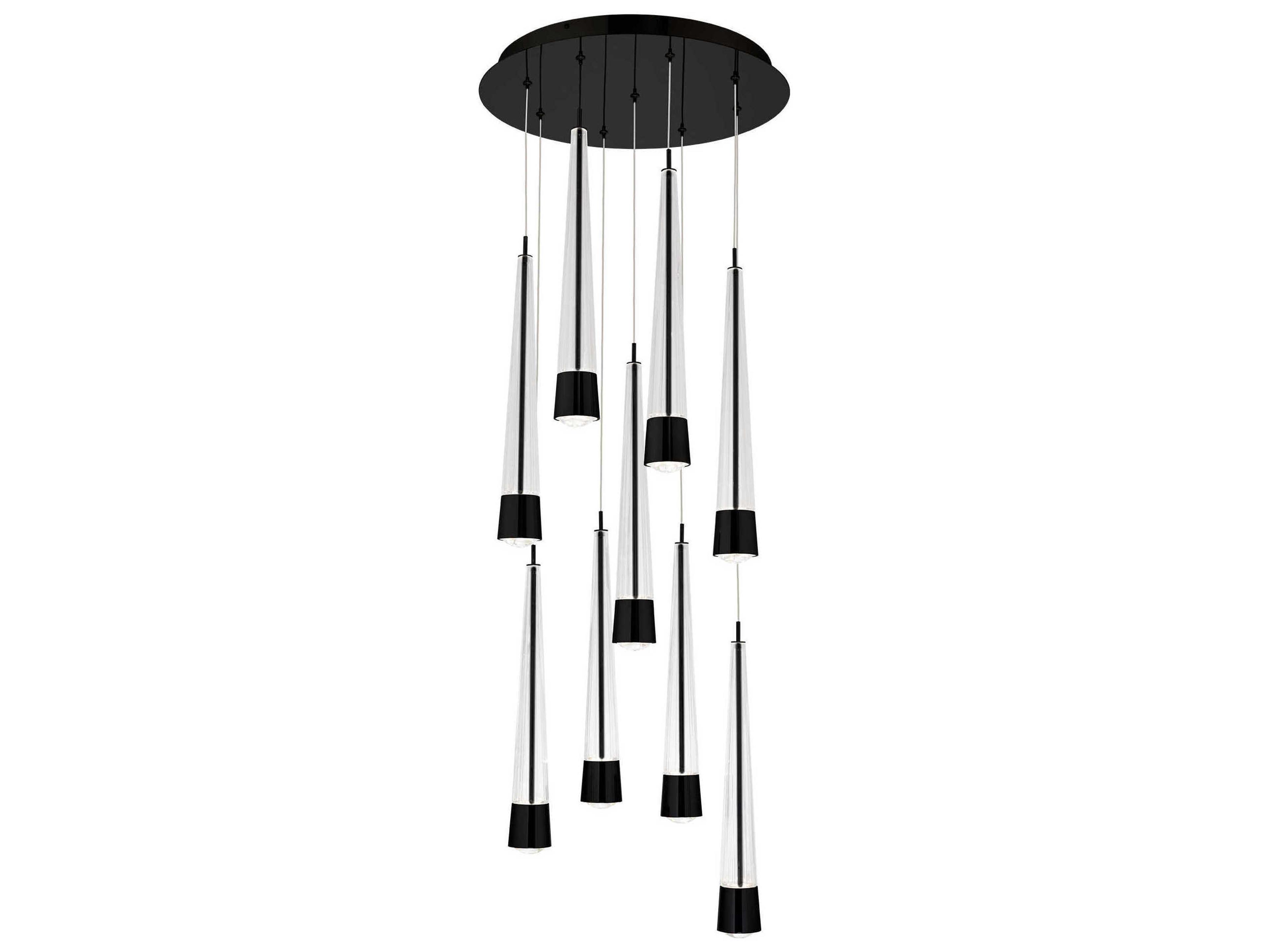 dweLED by WAC Lighting Quill 9-Light Black Linear Pendant