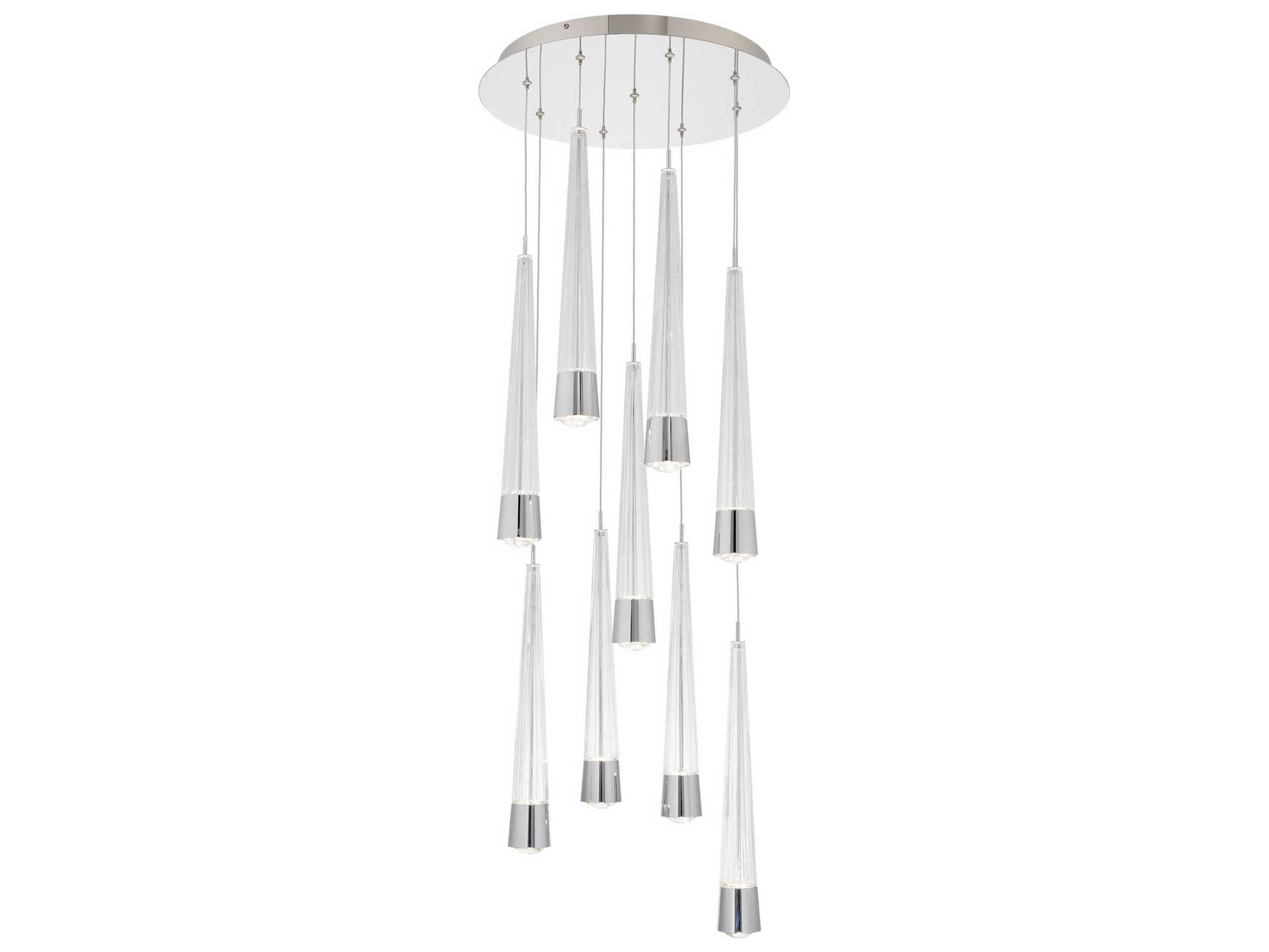 dweLED by WAC Lighting Quill 9-Light Chrome Linear Pendant