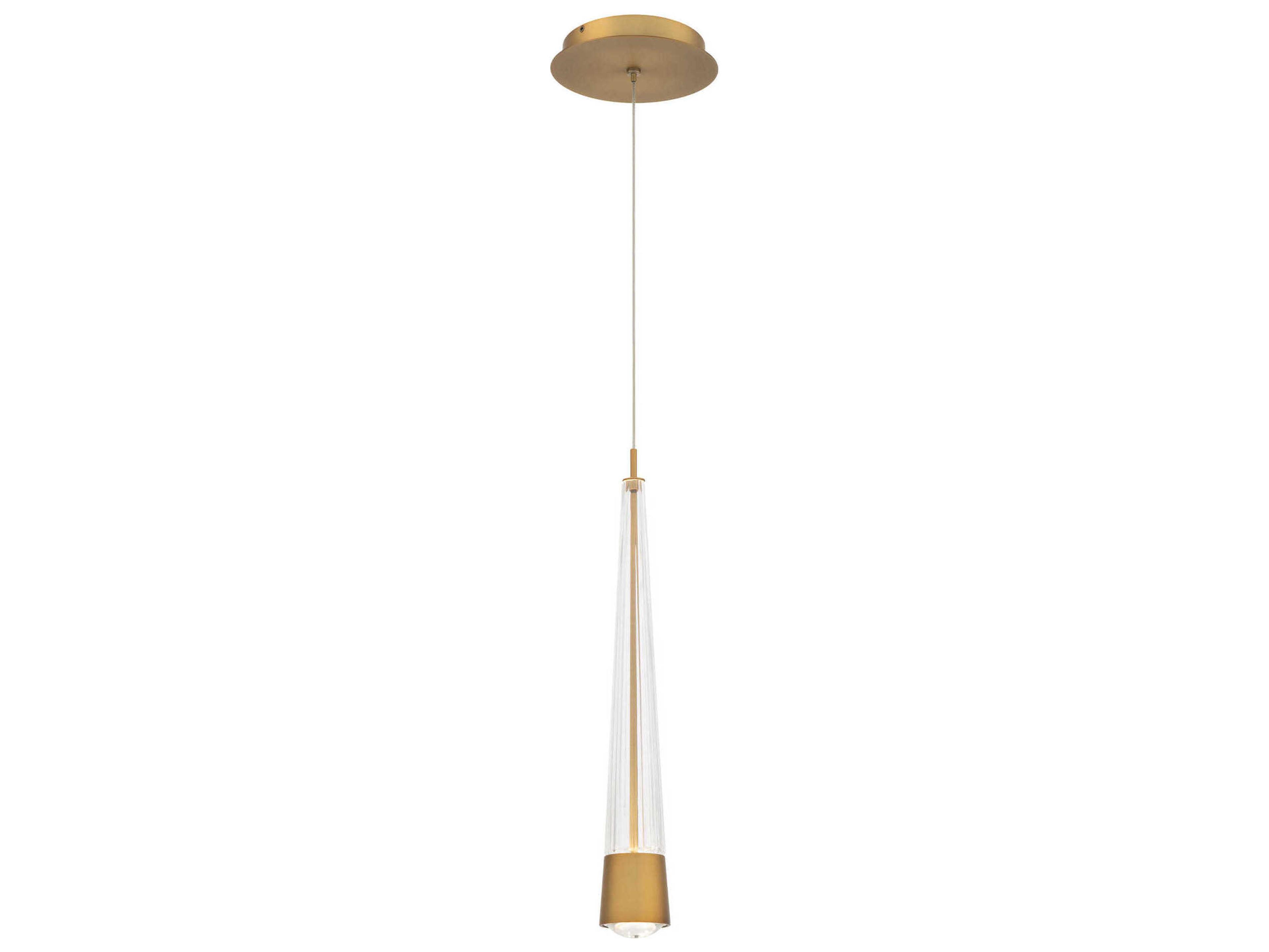 dweLED by WAC Lighting Quill 1-Light Aged Brass Mini Pendant