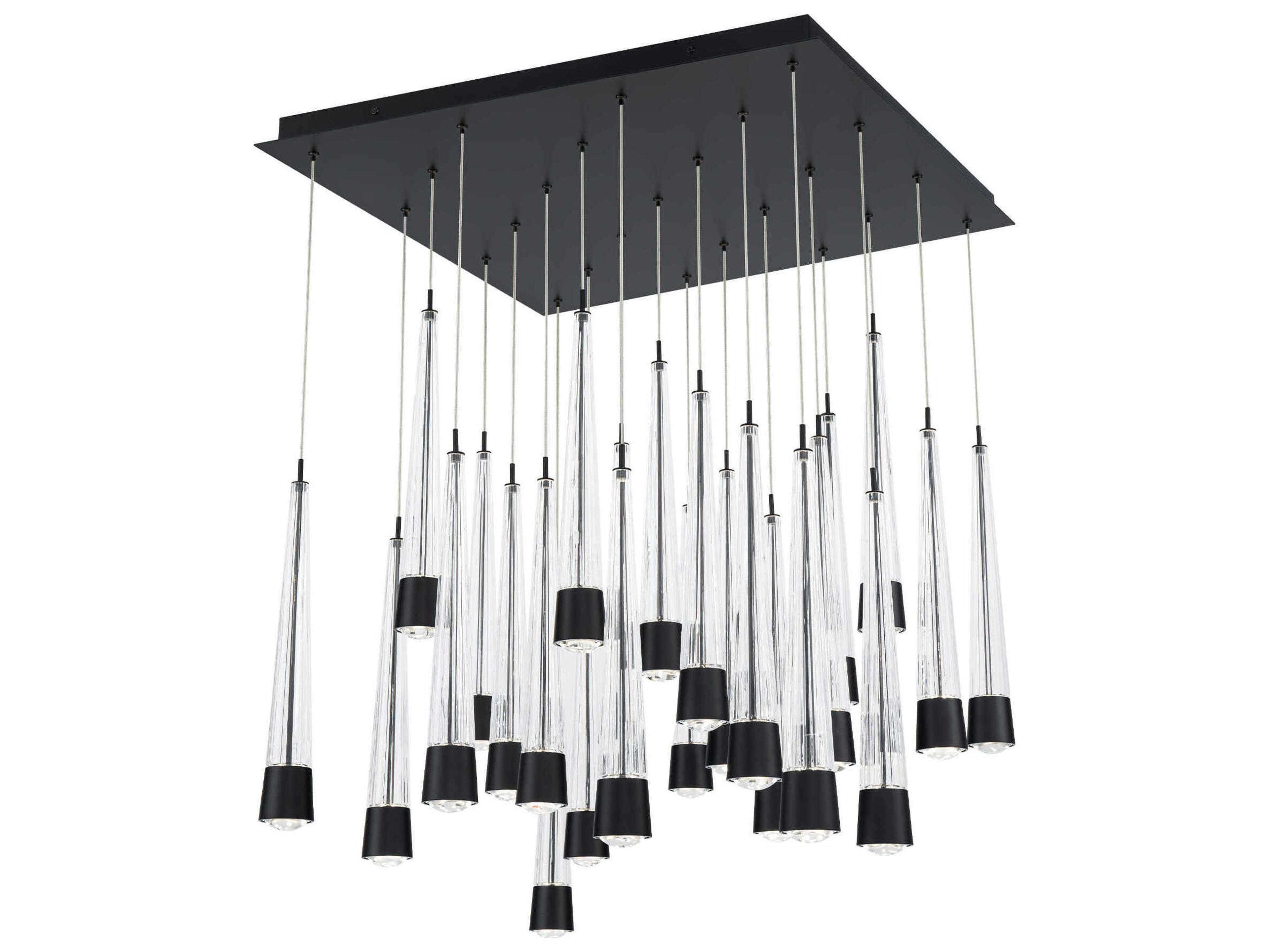 dweLED by WAC Lighting Quill 25-Light Black Linear Pendant