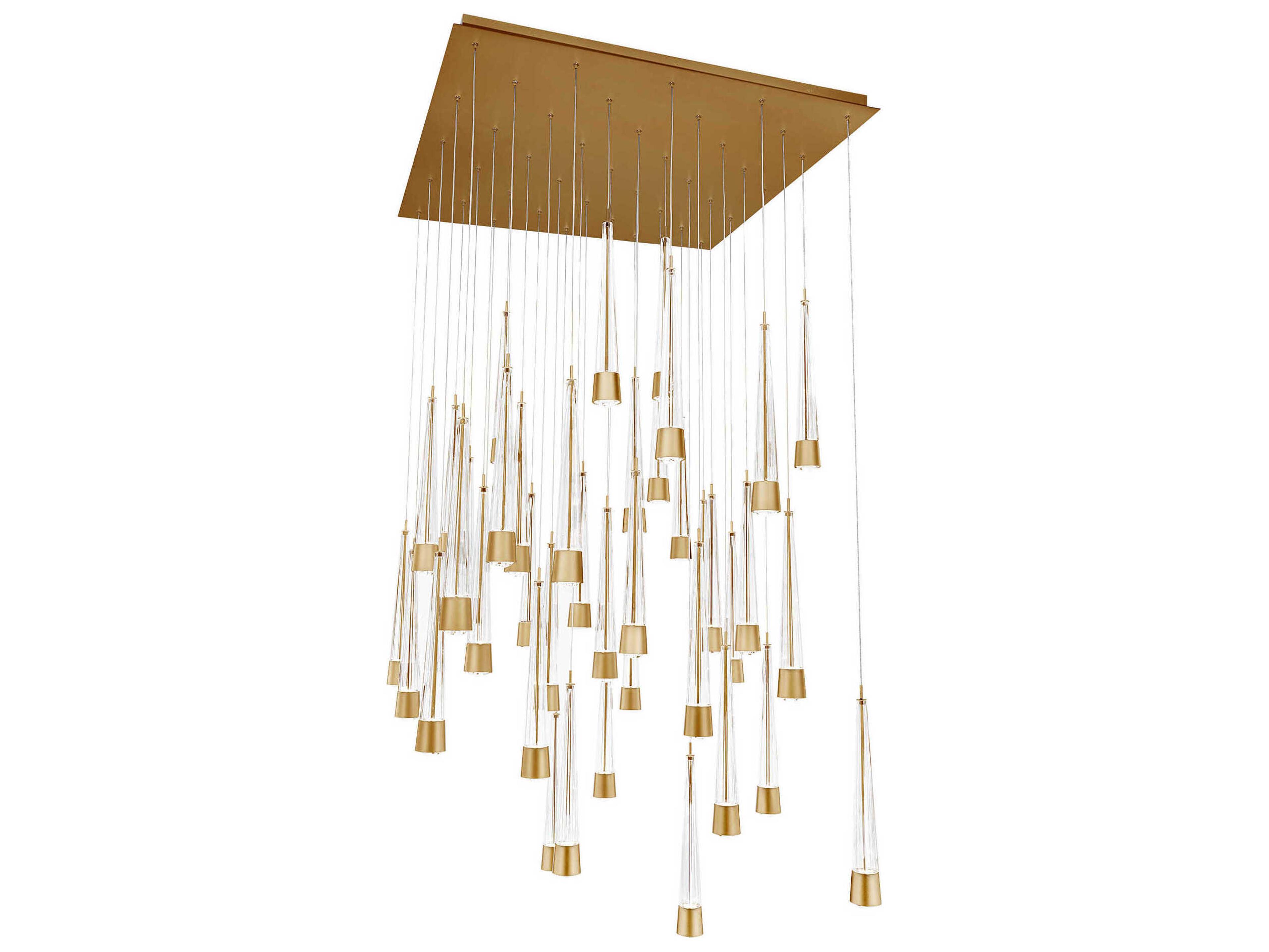 dweLED by WAC Lighting Quill 41-Light Aged Brass Linear Pendant