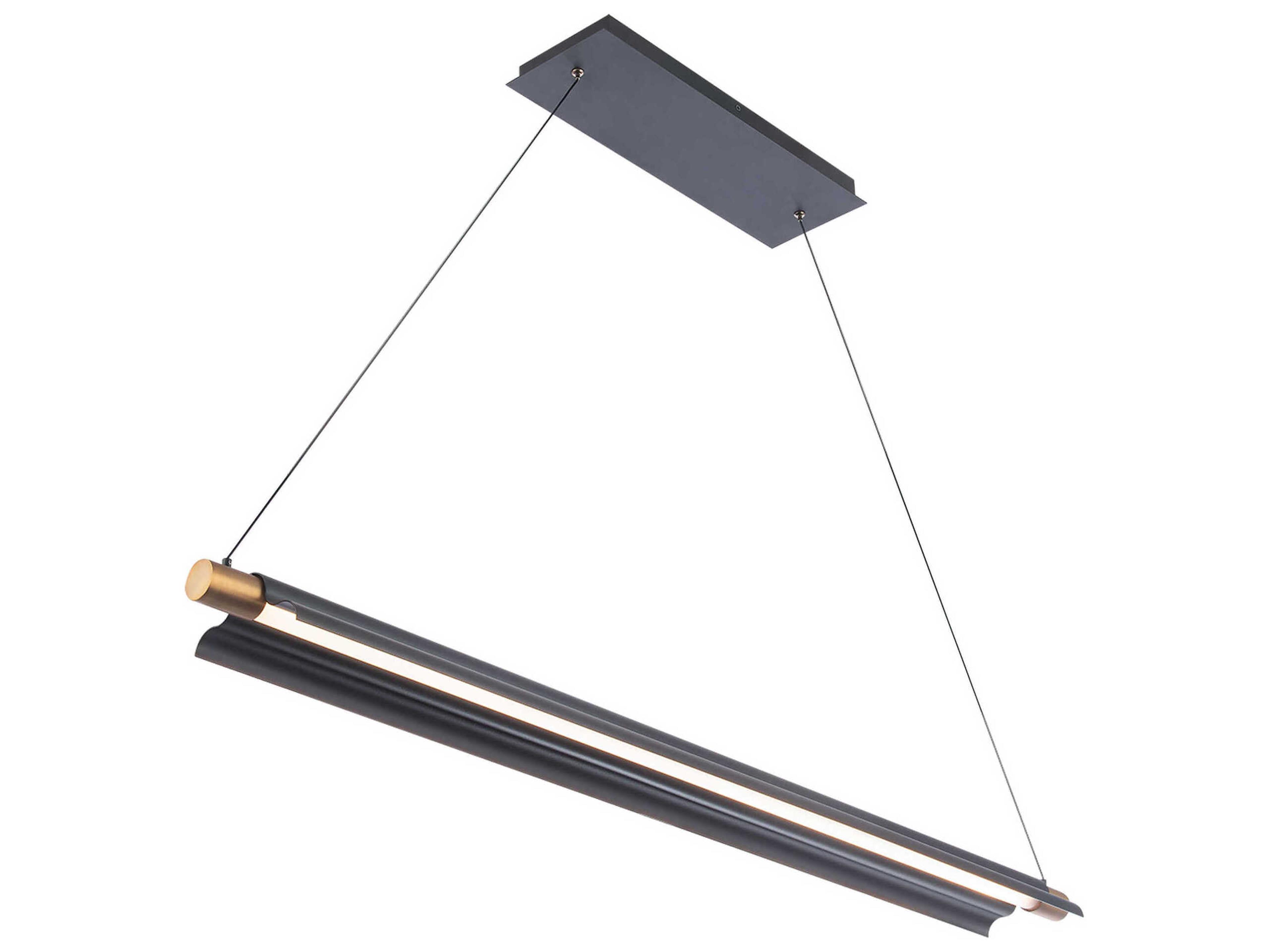 dweLED by WAC Lighting Pavilion 1-Light Black Aged Brass LED Linear Island Pendant