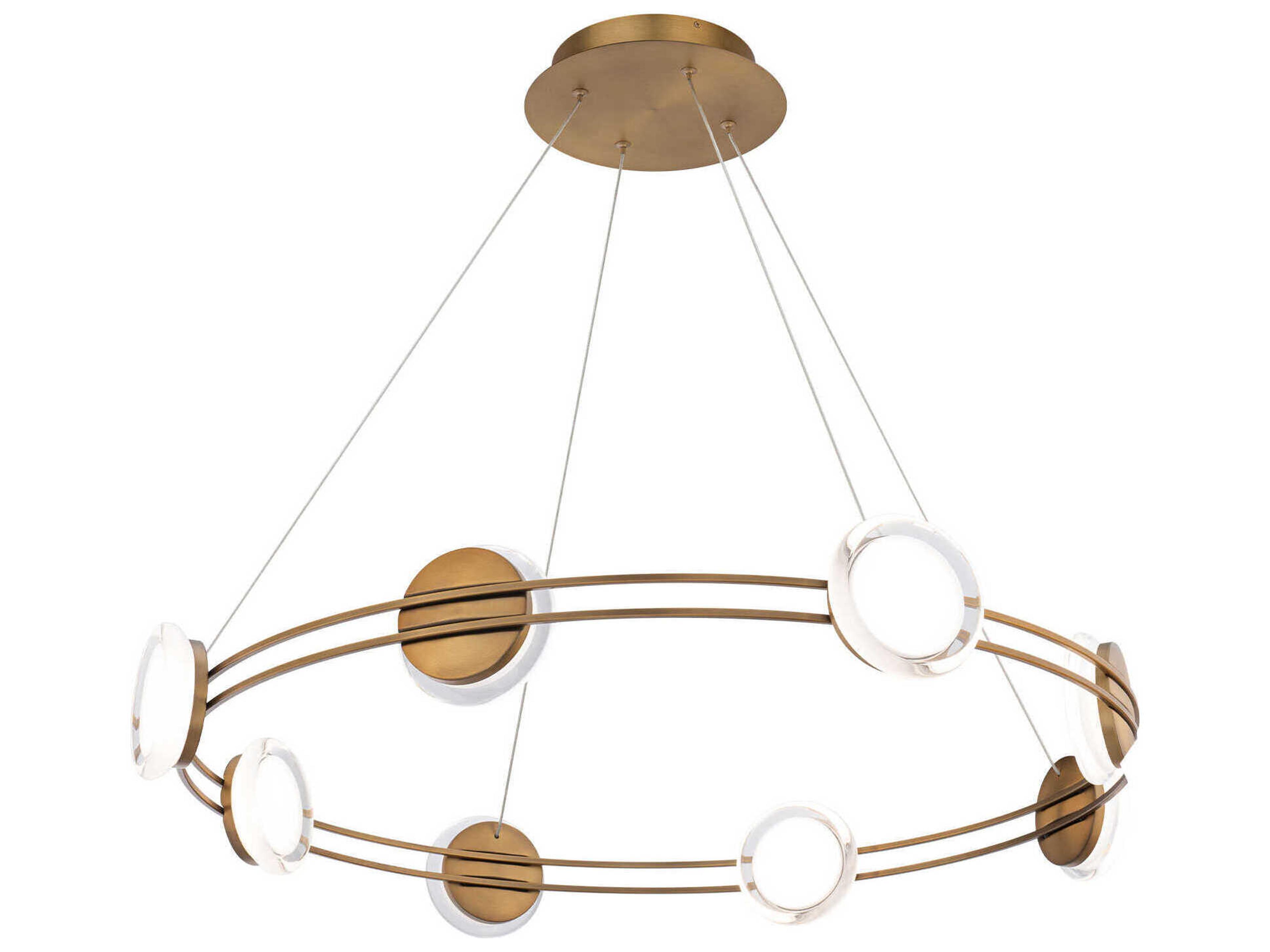 Bracelet 8-Light Aged Brass Round Pendant