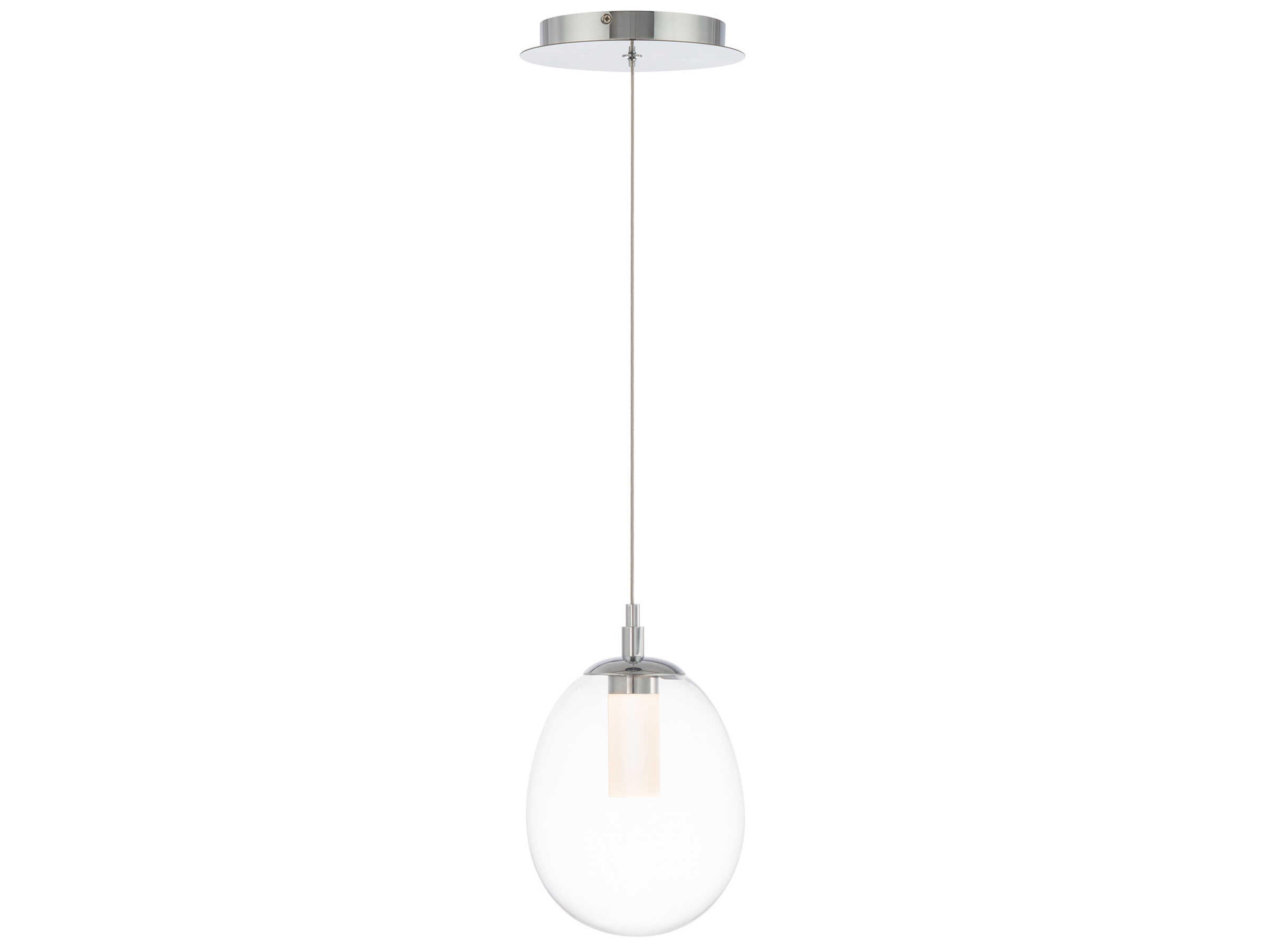 dweLED by WAC Lighting Bolla 1-Light Chrome Glass LED Cylinder Mini Pendant