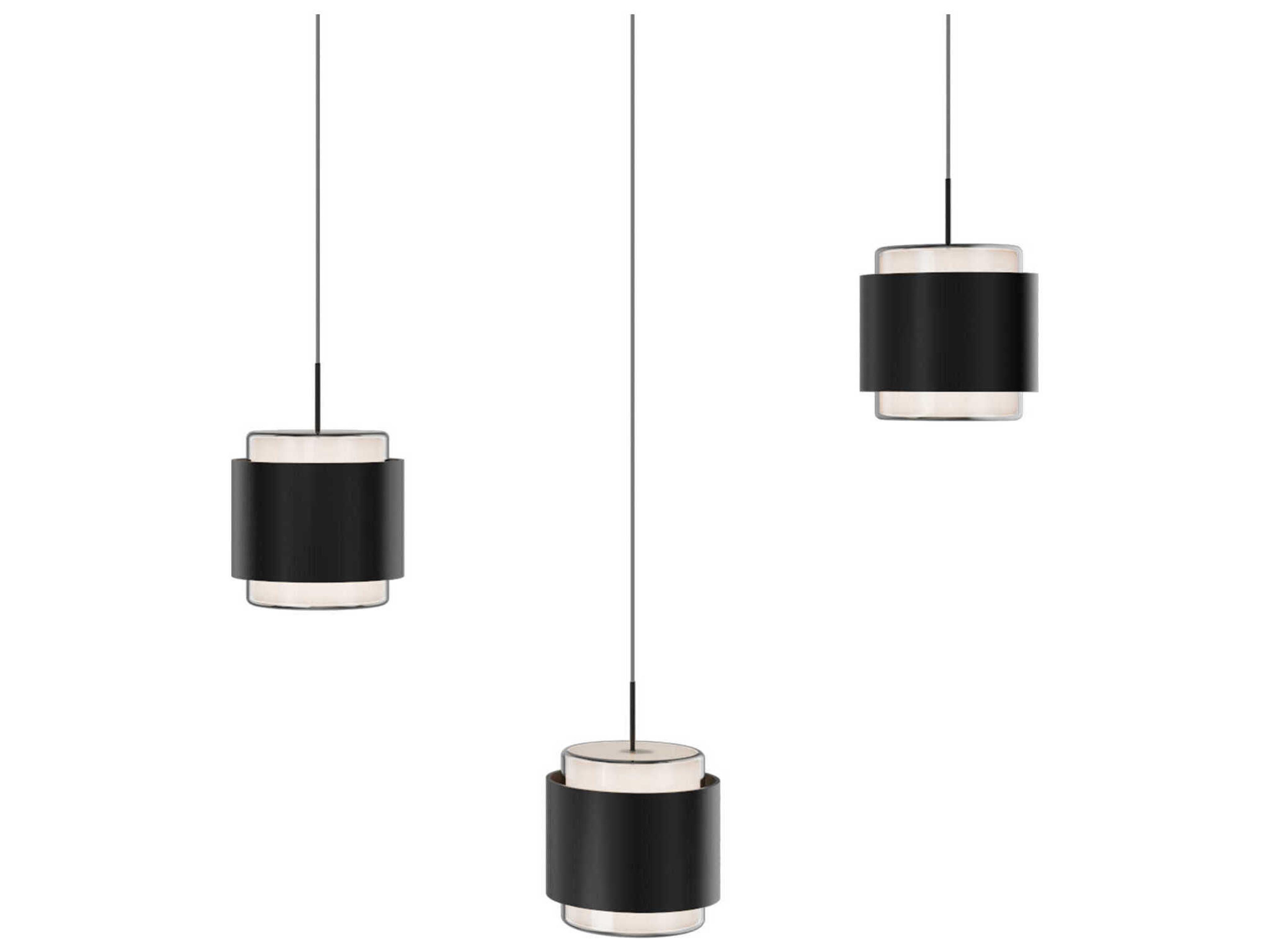 dweLED by WAC Lighting Banded 3-Light Black Island Pendant