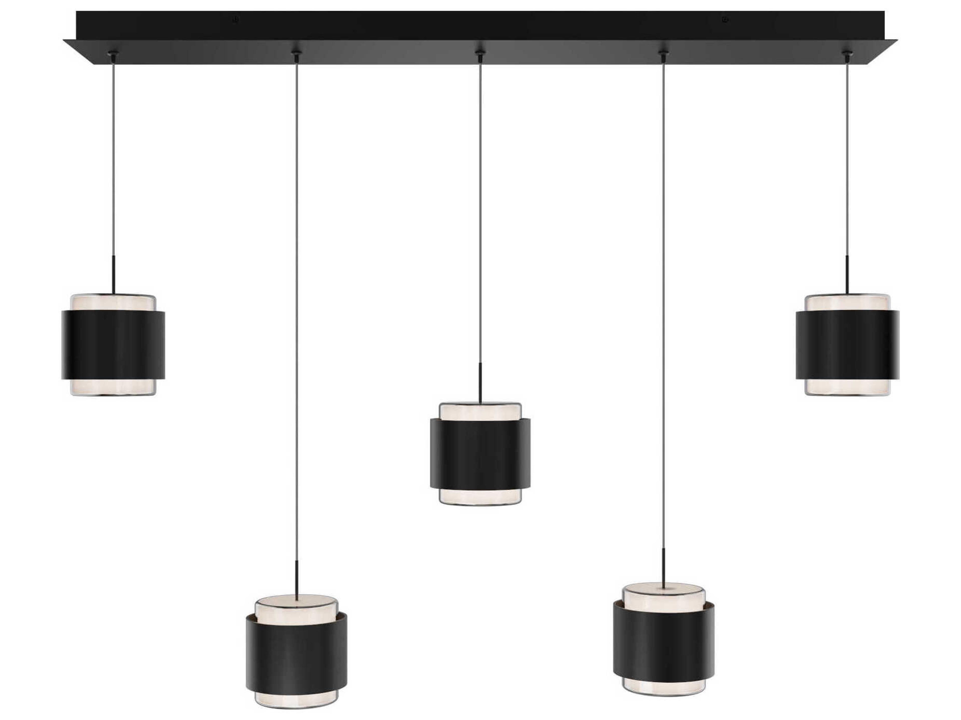 dweLED by WAC Lighting Banded 5-Light Black Island Pendant