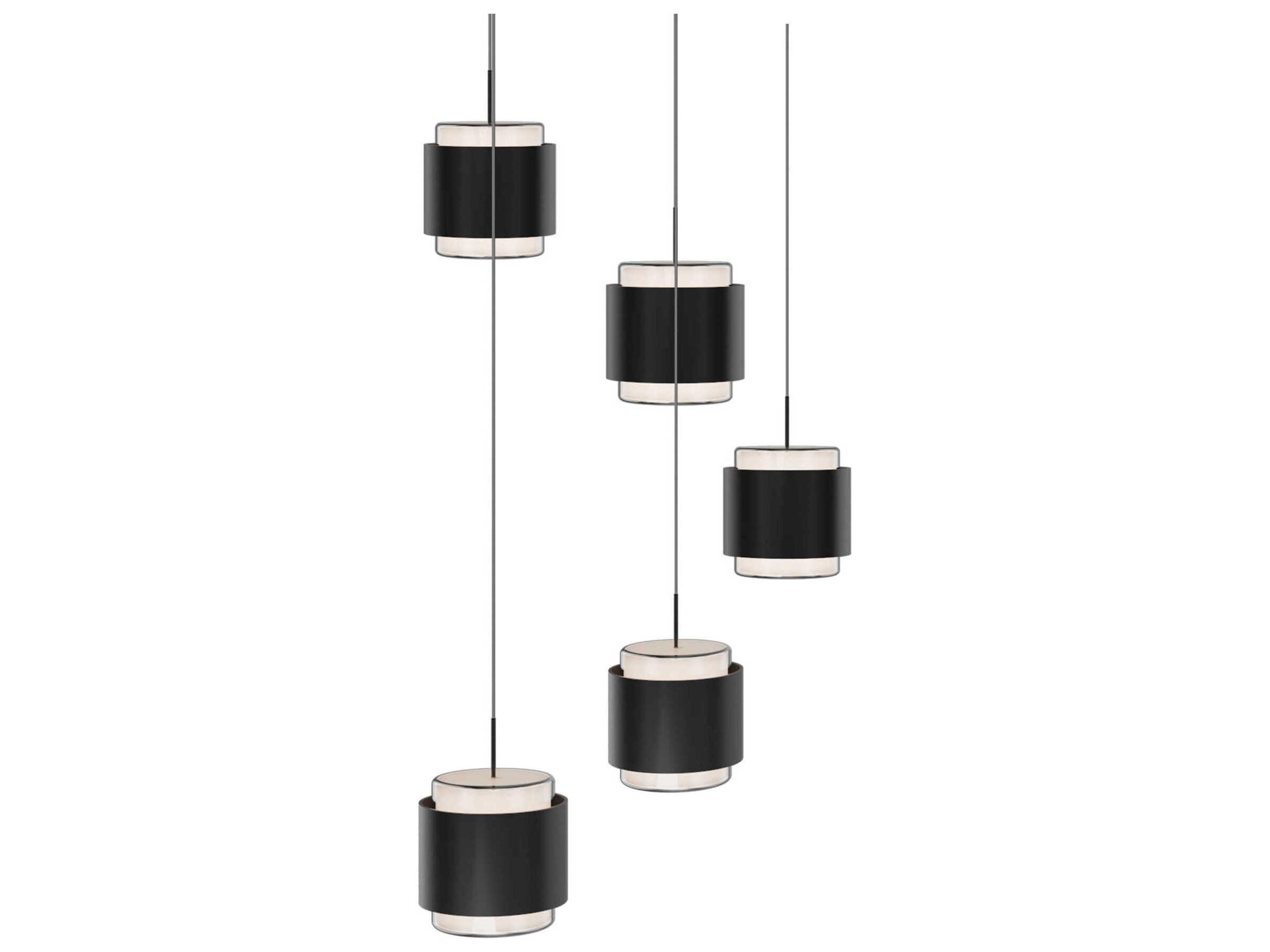 dweLED by WAC Lighting Banded 5-Light Black Pendant