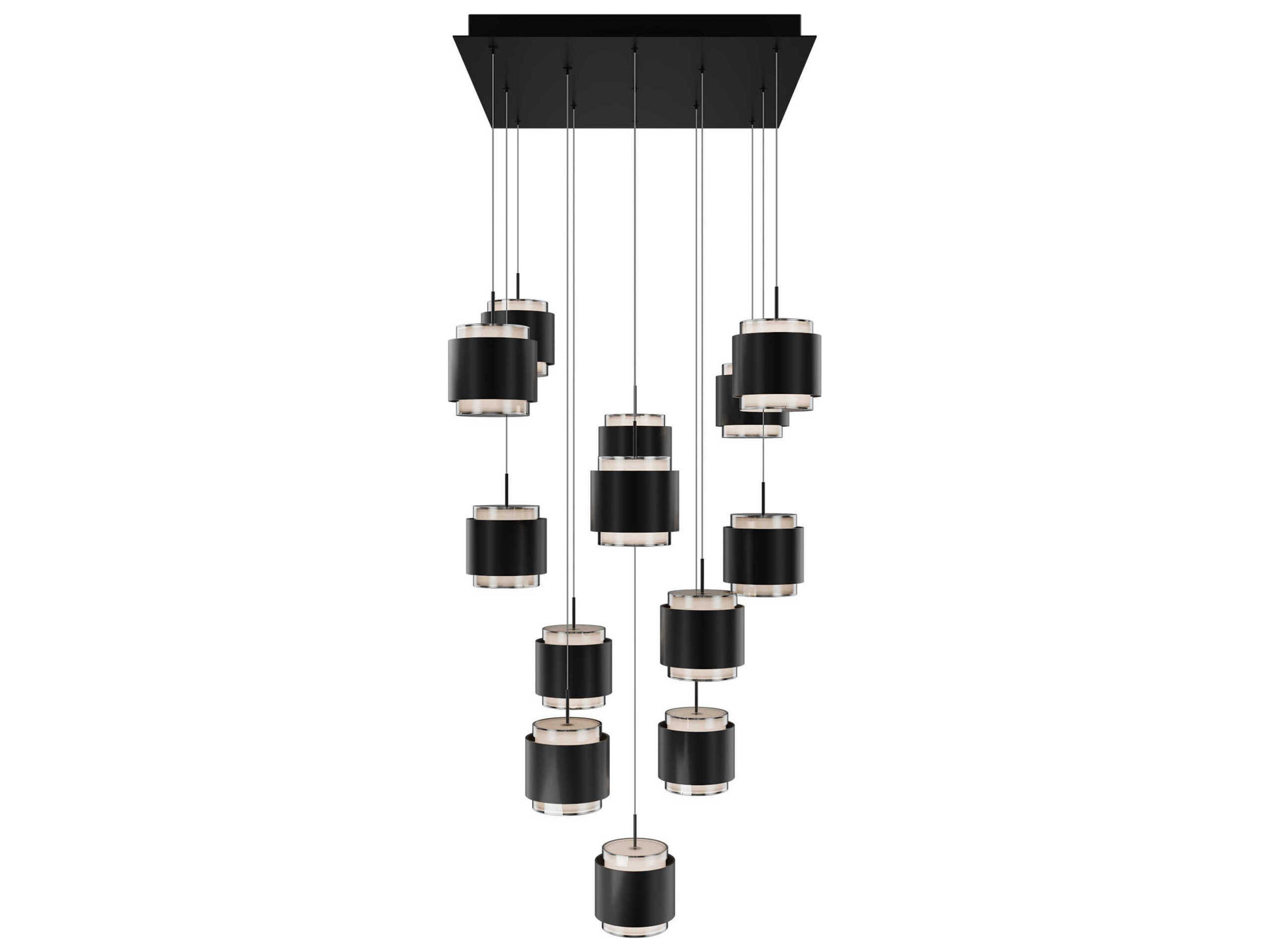 dweLED by WAC Lighting Banded 13-Light Black Pendant