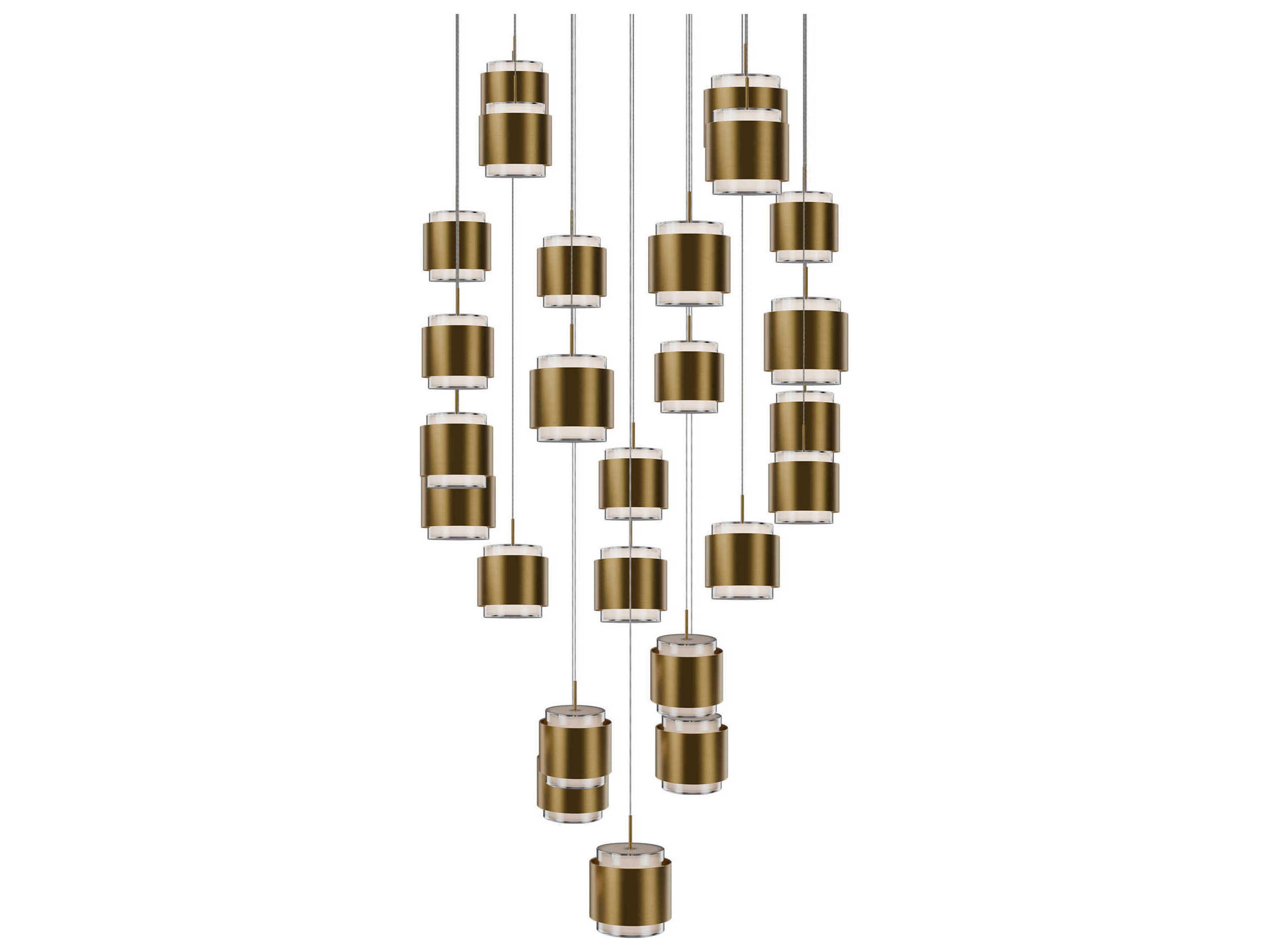 dweLED by WAC Lighting Banded 25-Light Aged Brass Pendant
