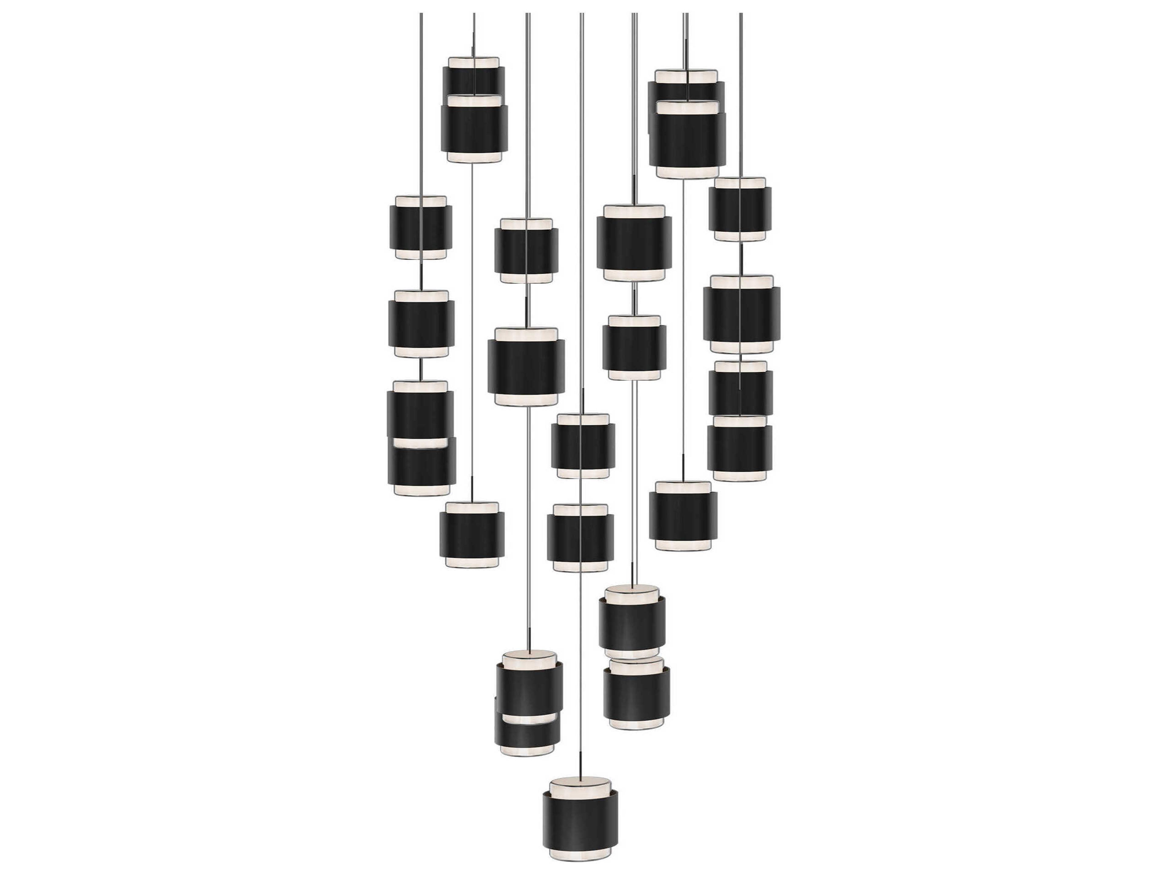 dweLED by WAC Lighting Banded 25-Light Black Pendant