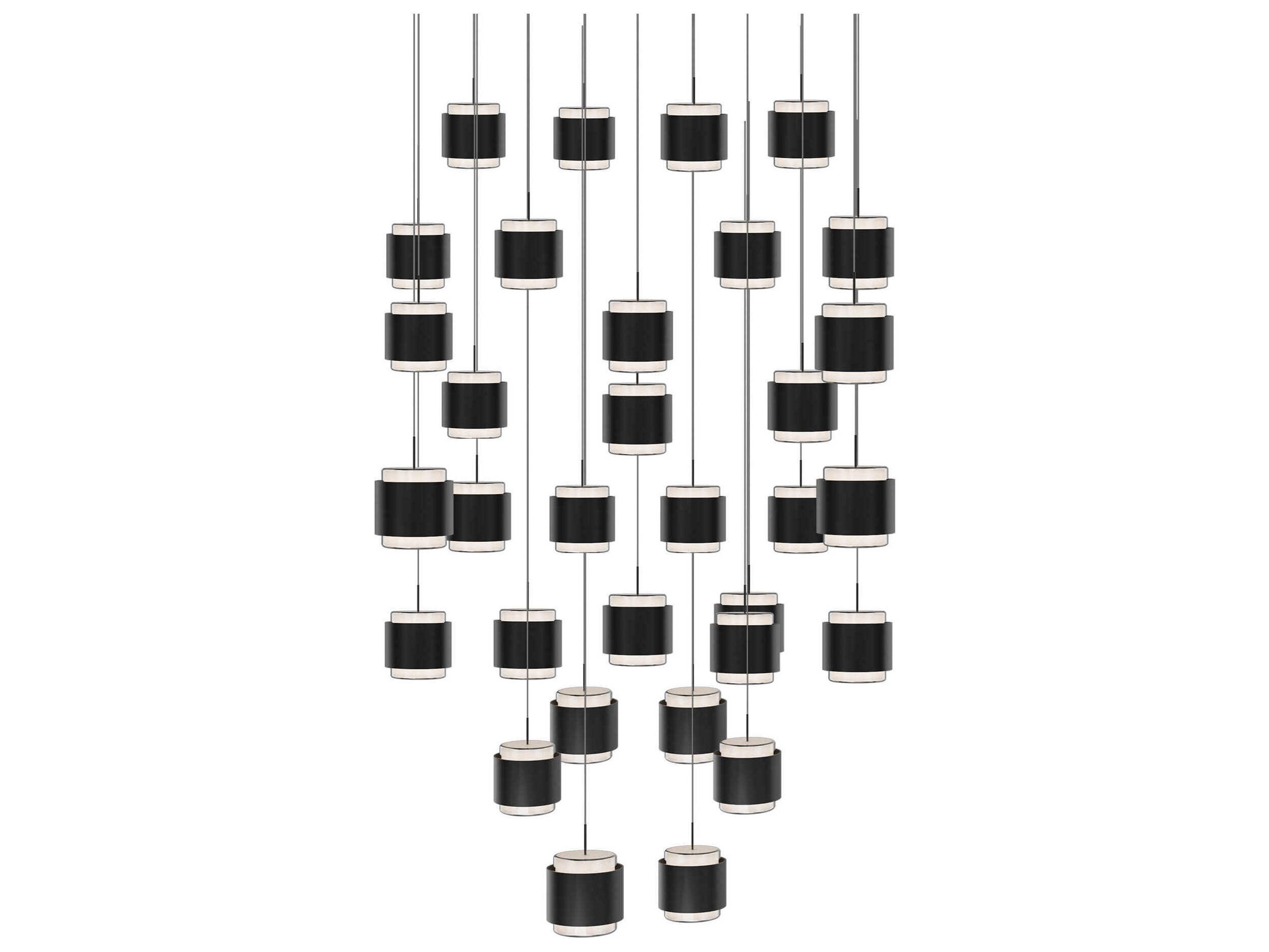 dweLED by WAC Lighting Banded 41-Light Black Pendant