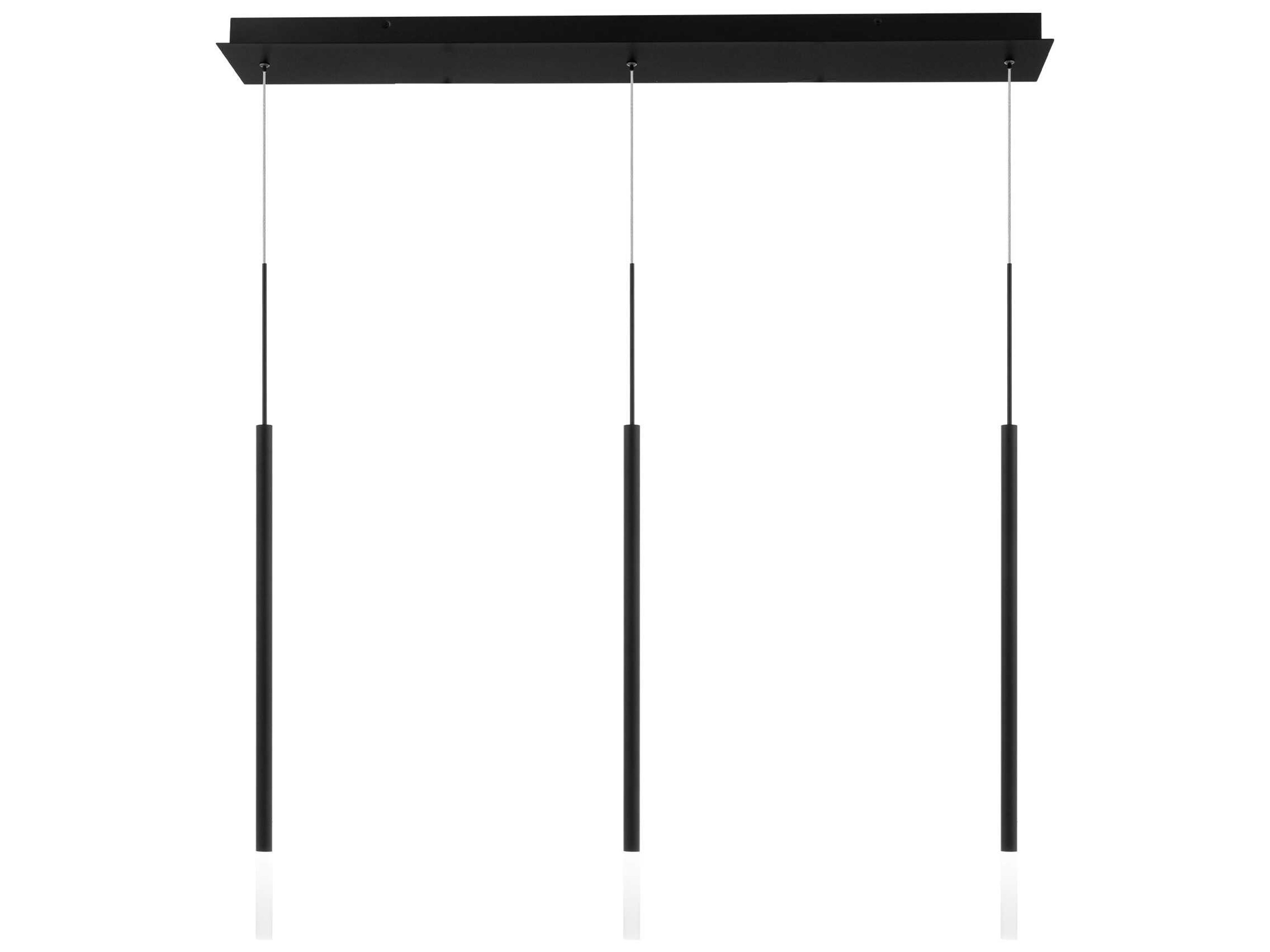 dweLED by WAC Lighting Viggo 3-Light Black Cylinder Linear Island Pendant