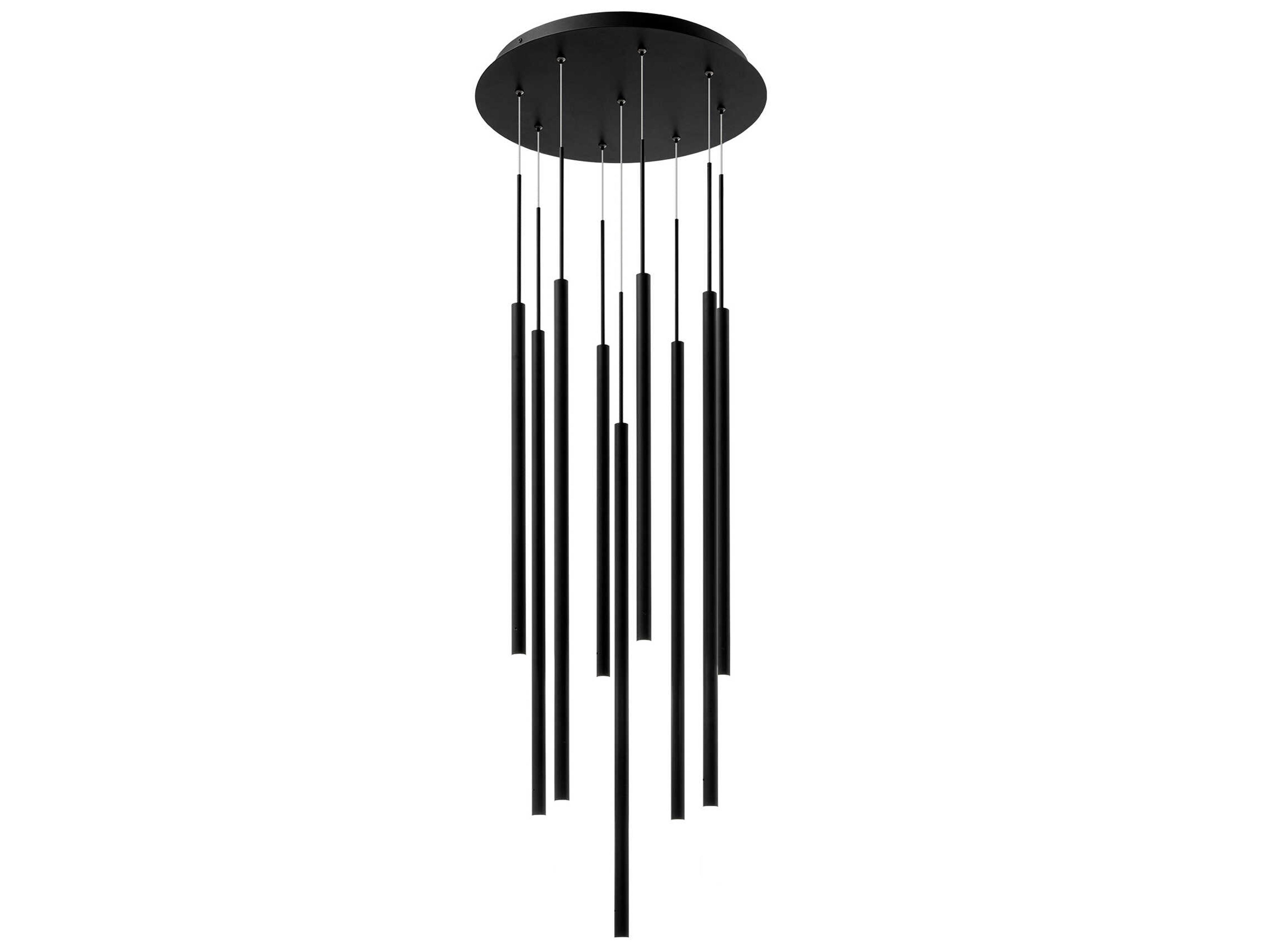 dweLED by WAC Lighting Viggo 9-Light Black Cylinder Linear Pendant