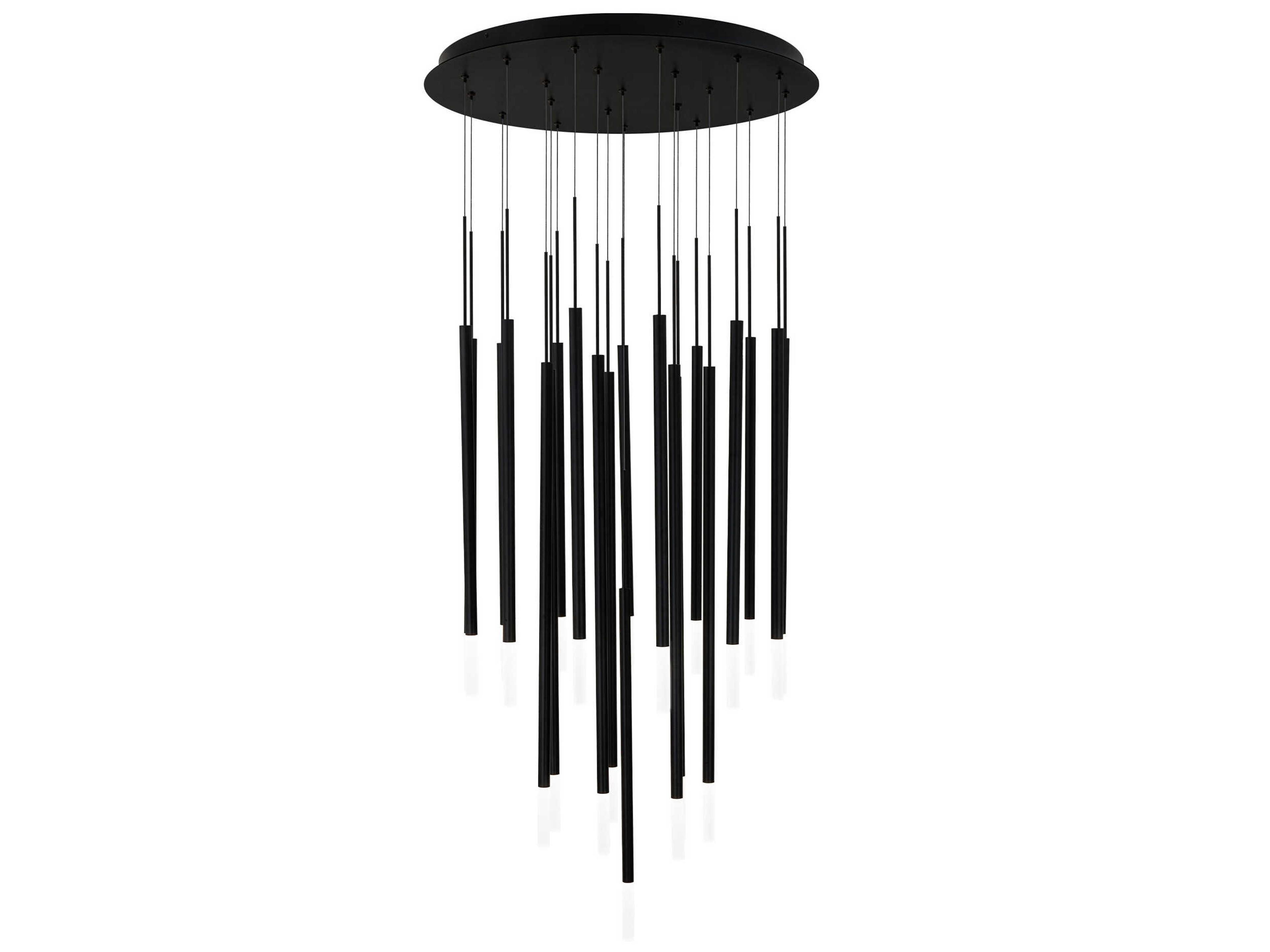 dweLED by WAC Lighting Viggo 21-Light Black Cylinder Linear Pendant