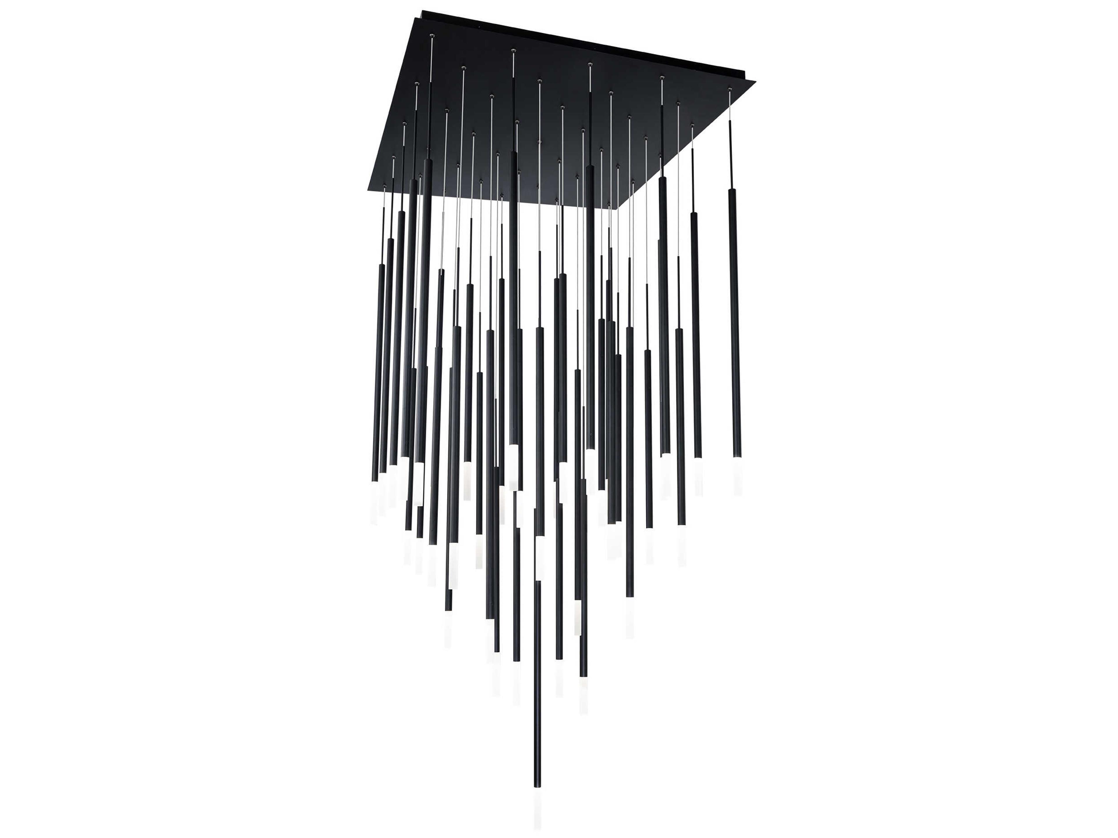 dweLED by WAC Lighting Viggo 41-Light Black Cylinder Linear Pendant