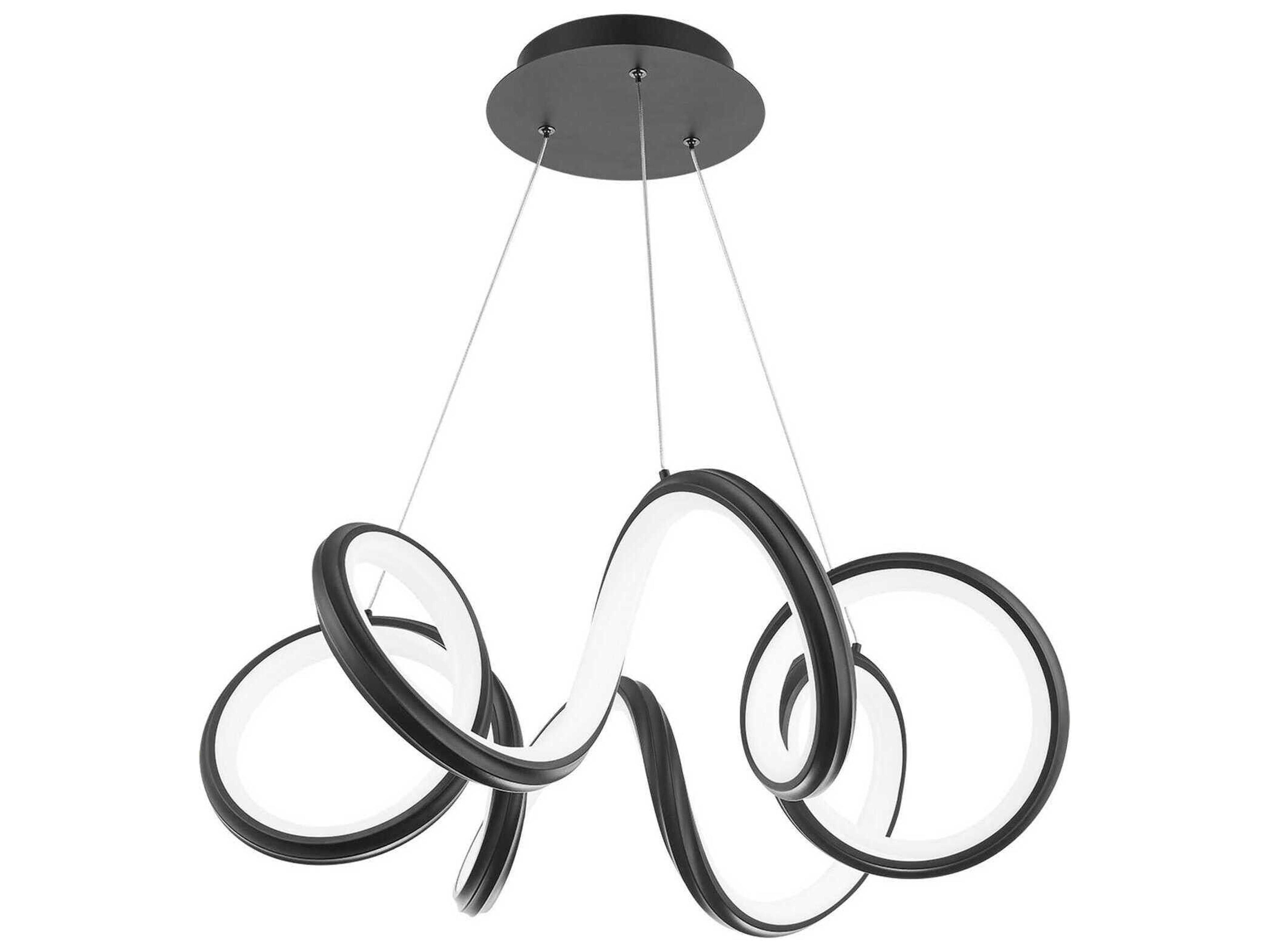 dweLED by WAC Lighting Mamba 1-Light Black LED Round Pendant