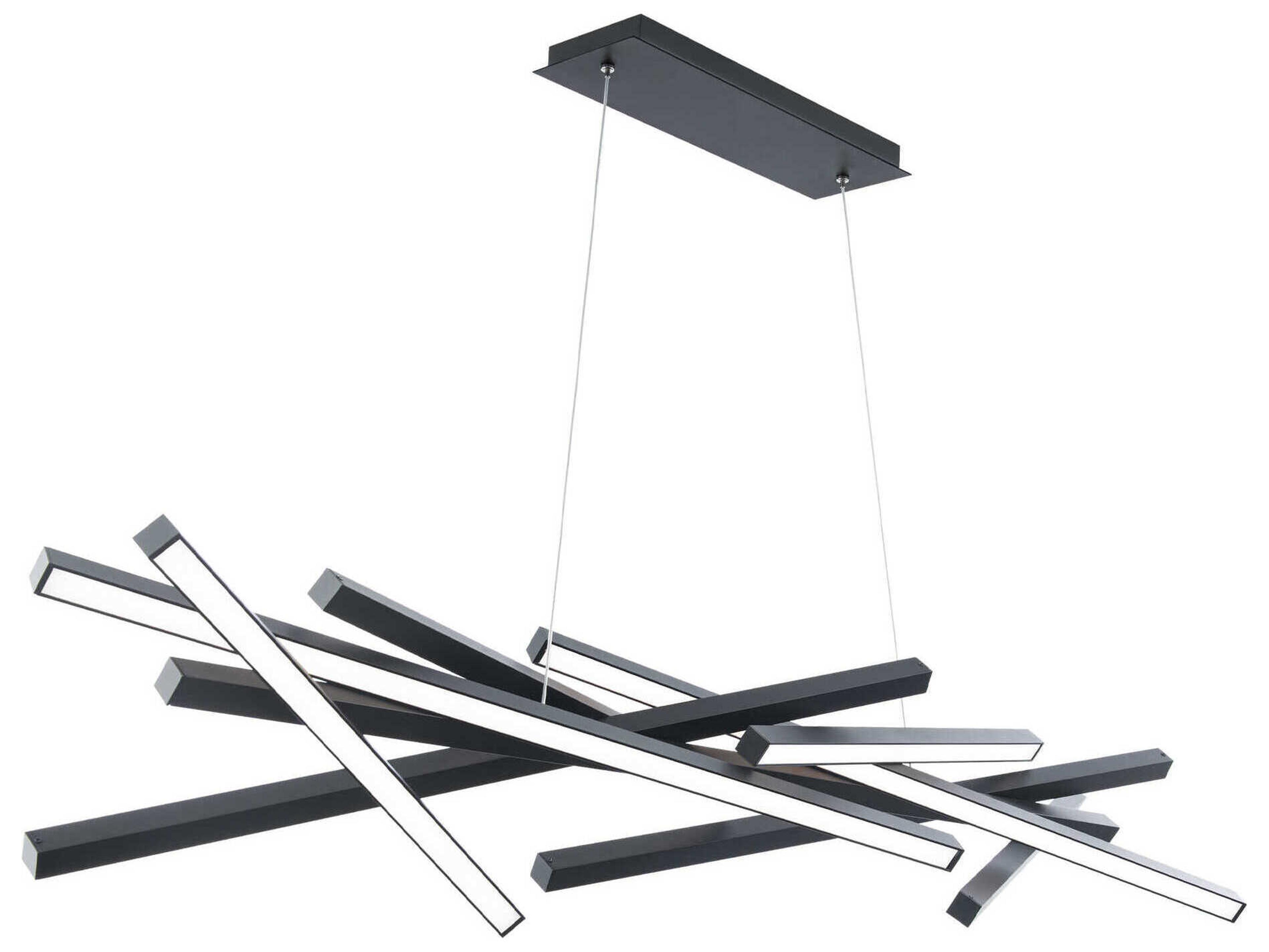 dweLED by WAC Lighting Parallax 8-Light Black LED Linear Island Pendant