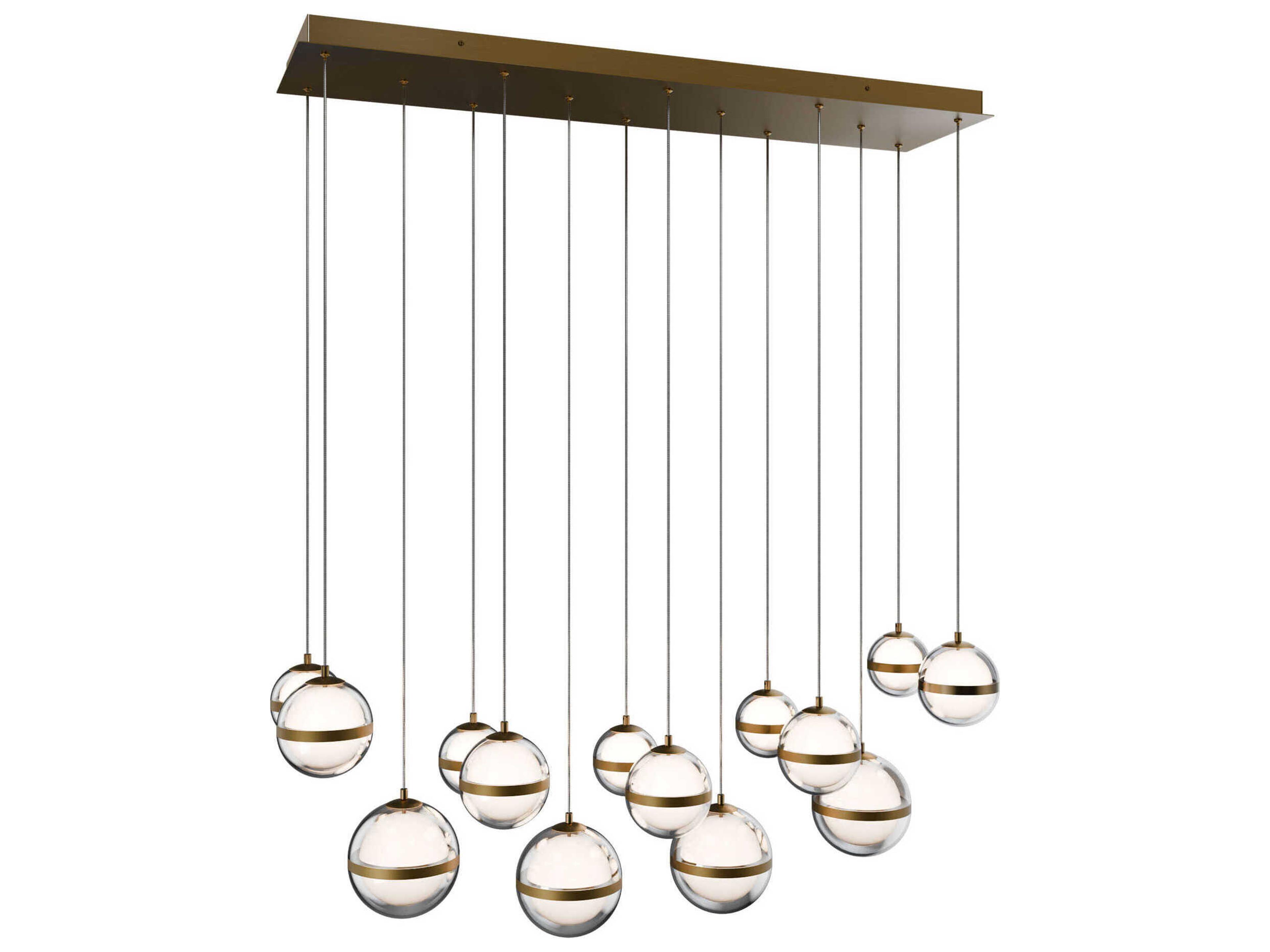 dweLED by WAC Lighting Cyllindra 14-Light Aged Brass Globe Island Pendant