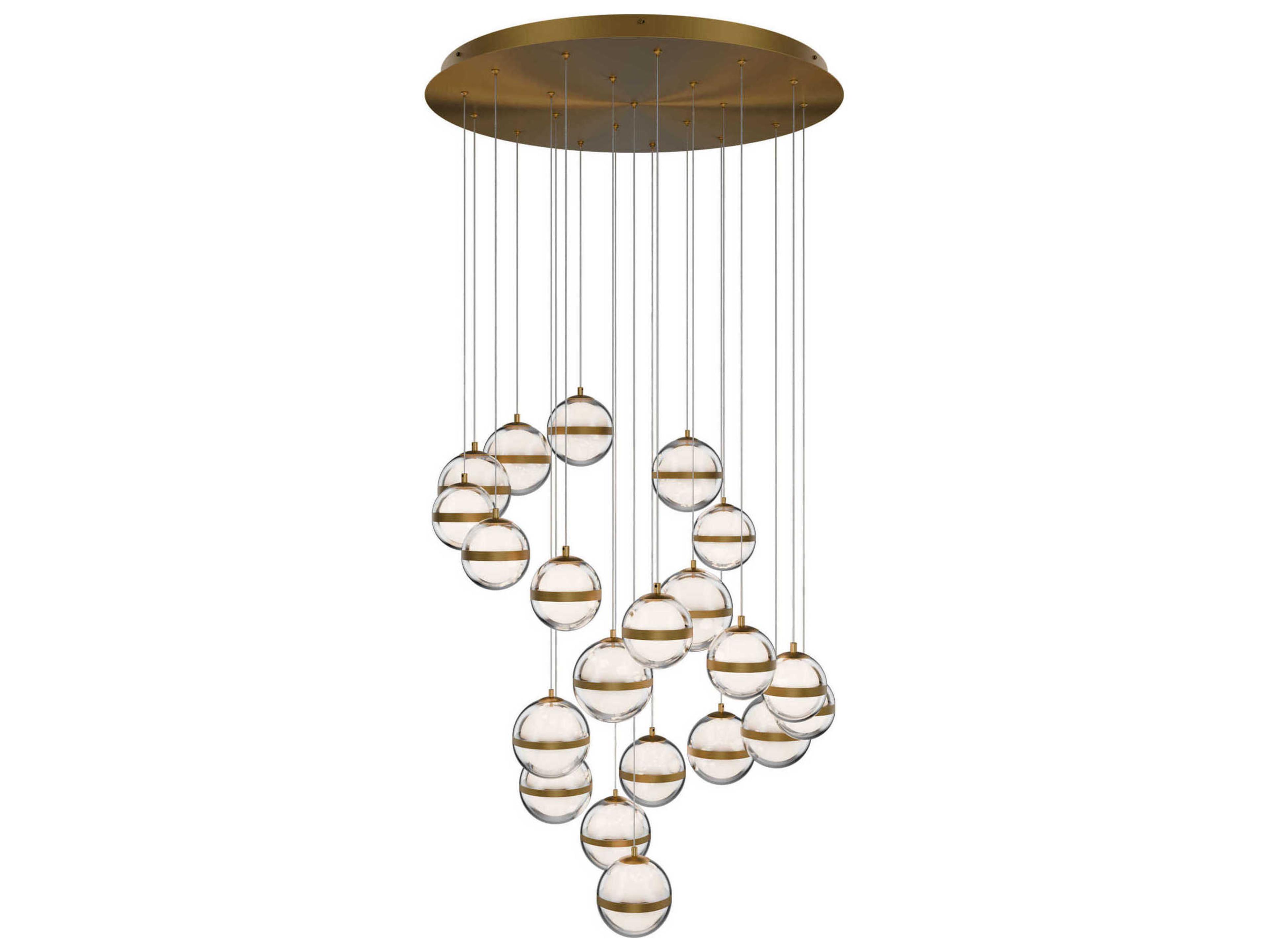 dweLED by WAC Lighting Cyllindra 21-Light Aged Brass Globe Mini Pendant