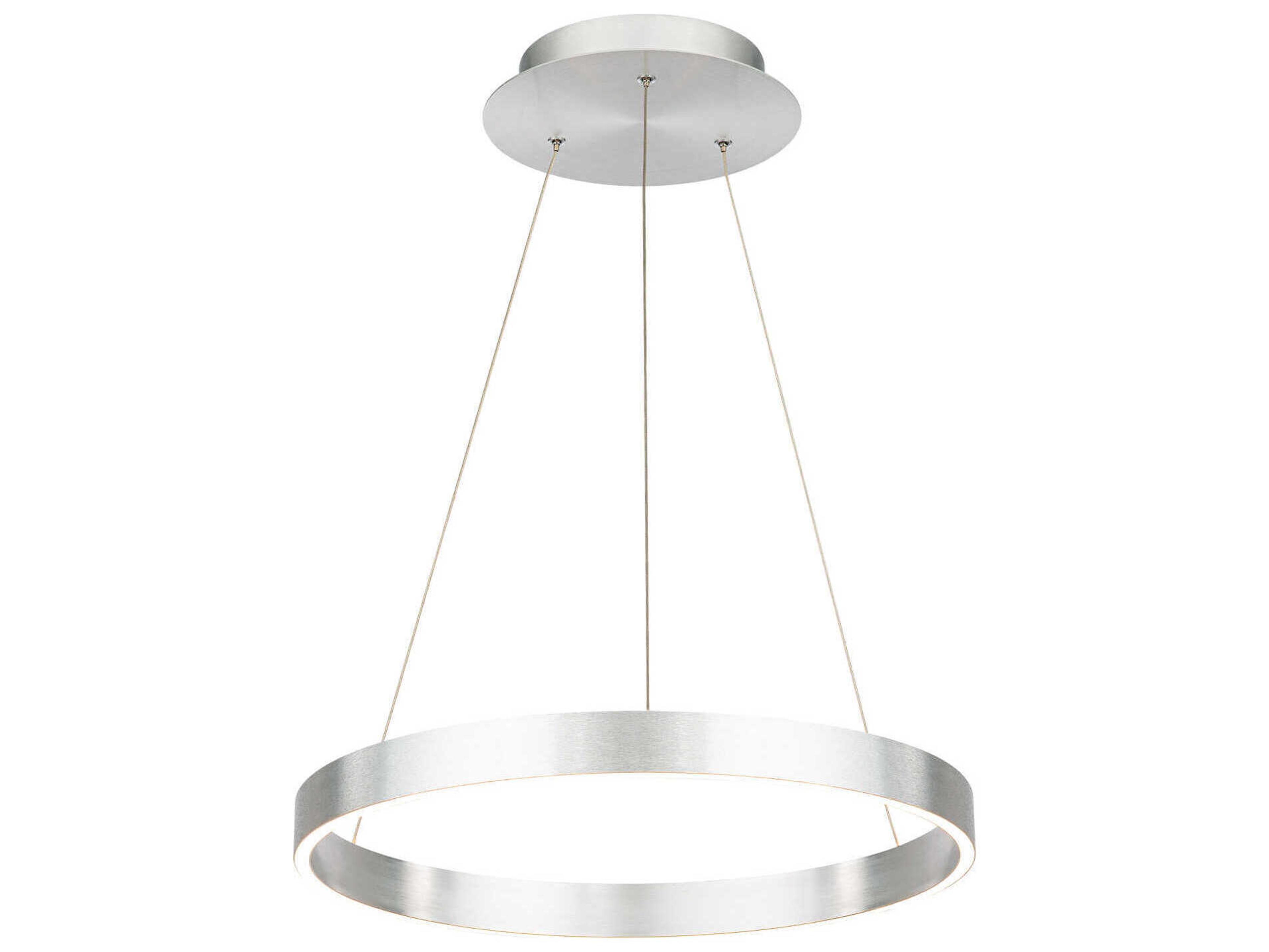 dweLED by WAC Lighting Sirius 1-Light Brushed Aluminum Silver LED Round Pendant