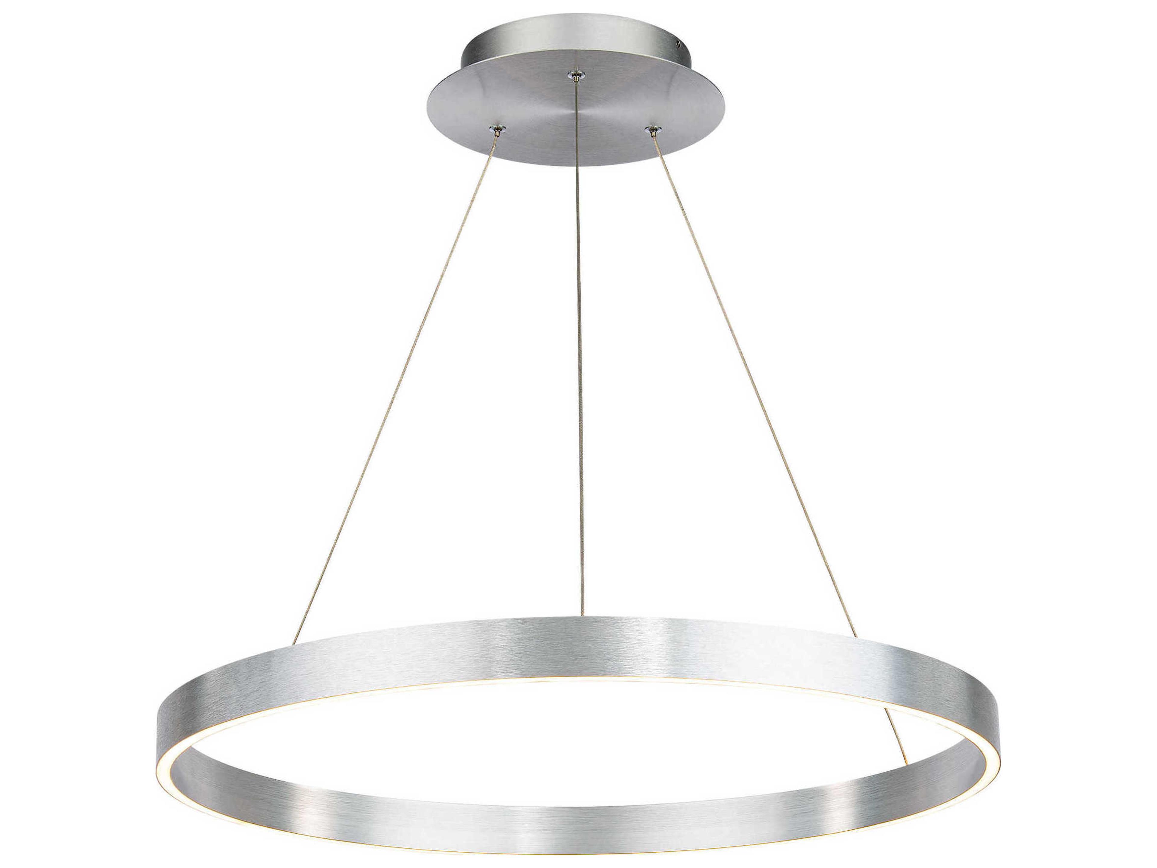 dweLED by WAC Lighting Sirius 1-Light Brushed Aluminum Silver LED Round Pendant