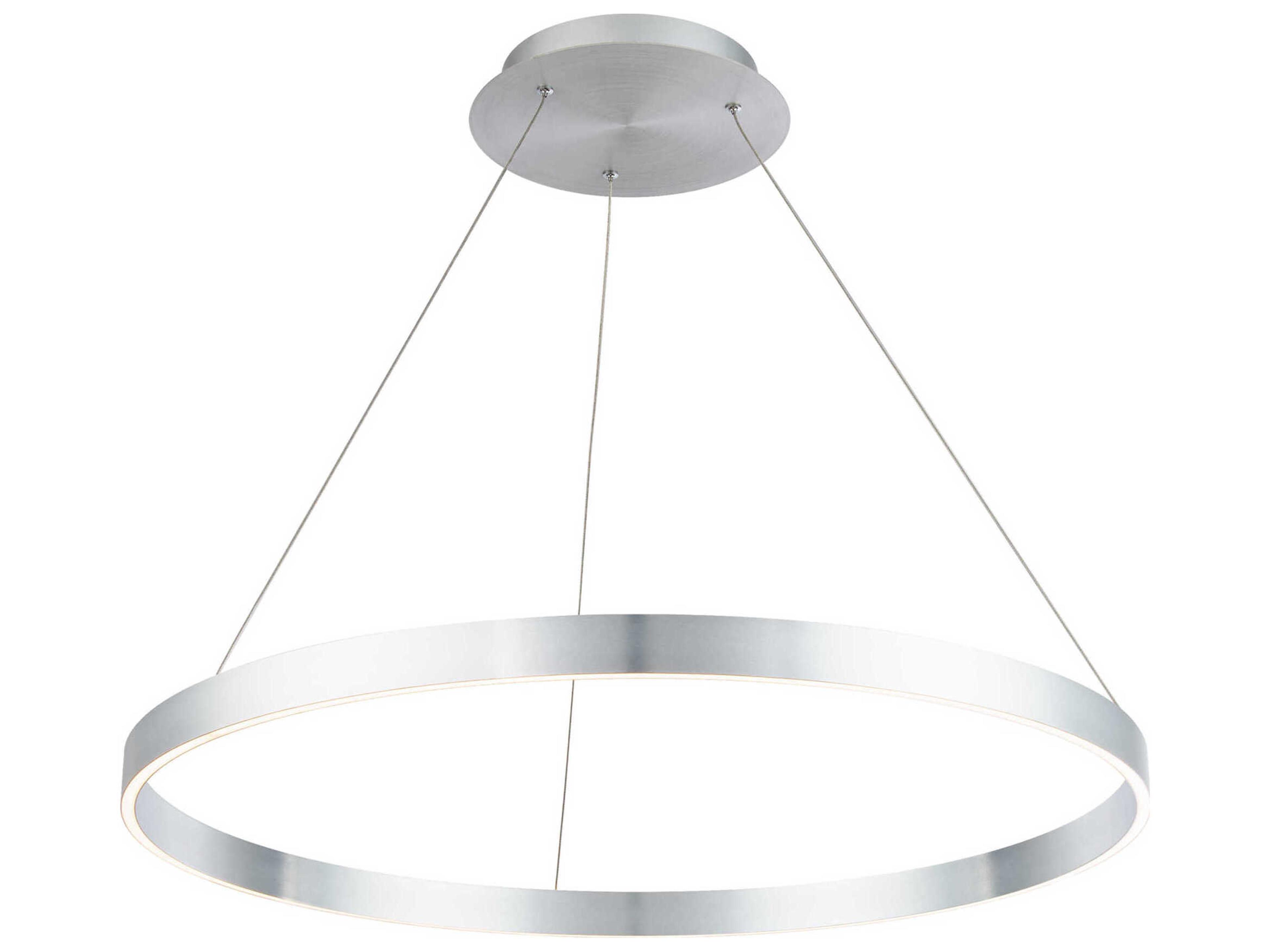 dweLED by WAC Lighting Sirius 1-Light Brushed Aluminum Silver LED Round Pendant