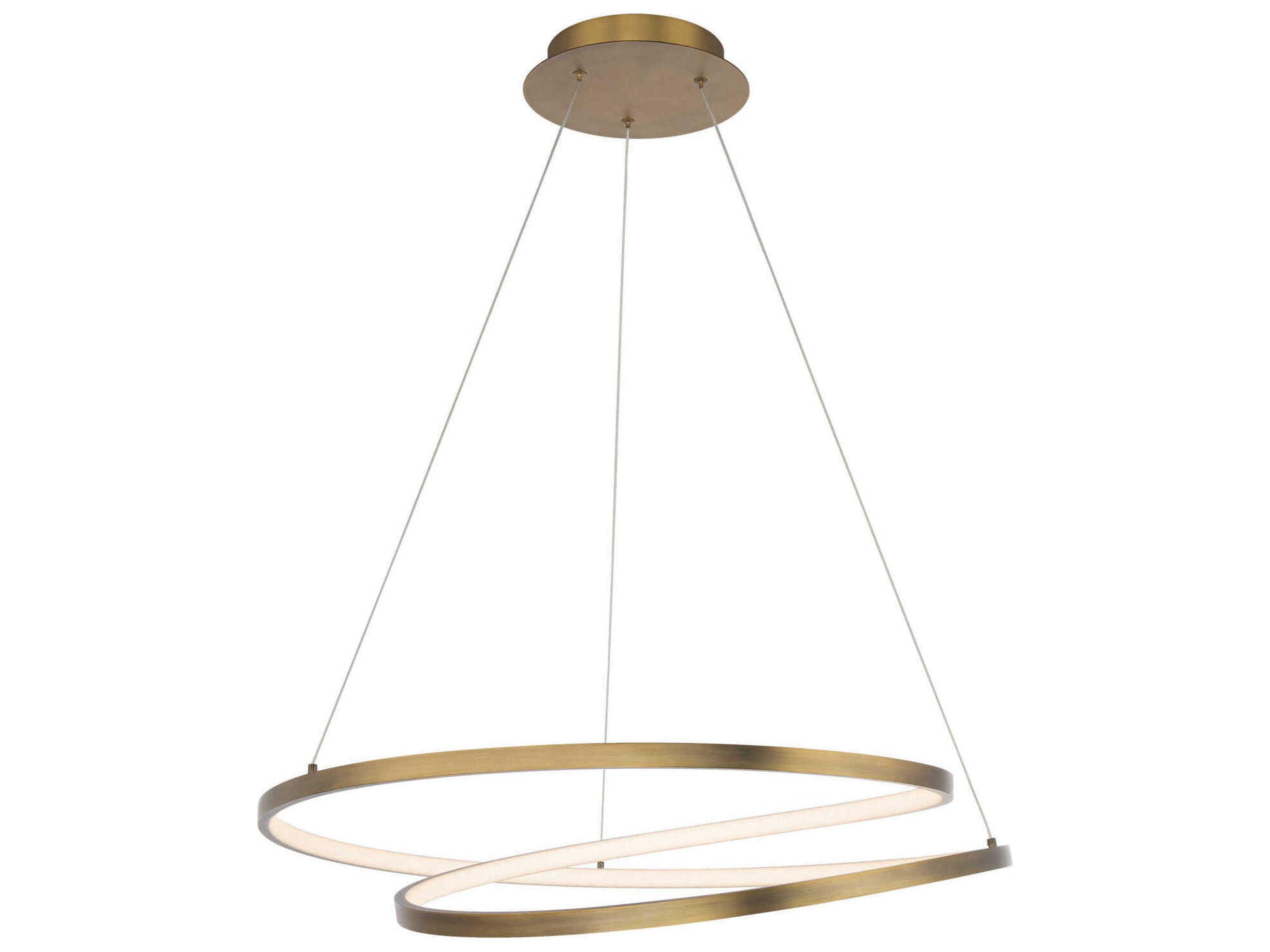 dweLED by WAC Lighting Marques 1-Light Aged Brass LED Round Pendant