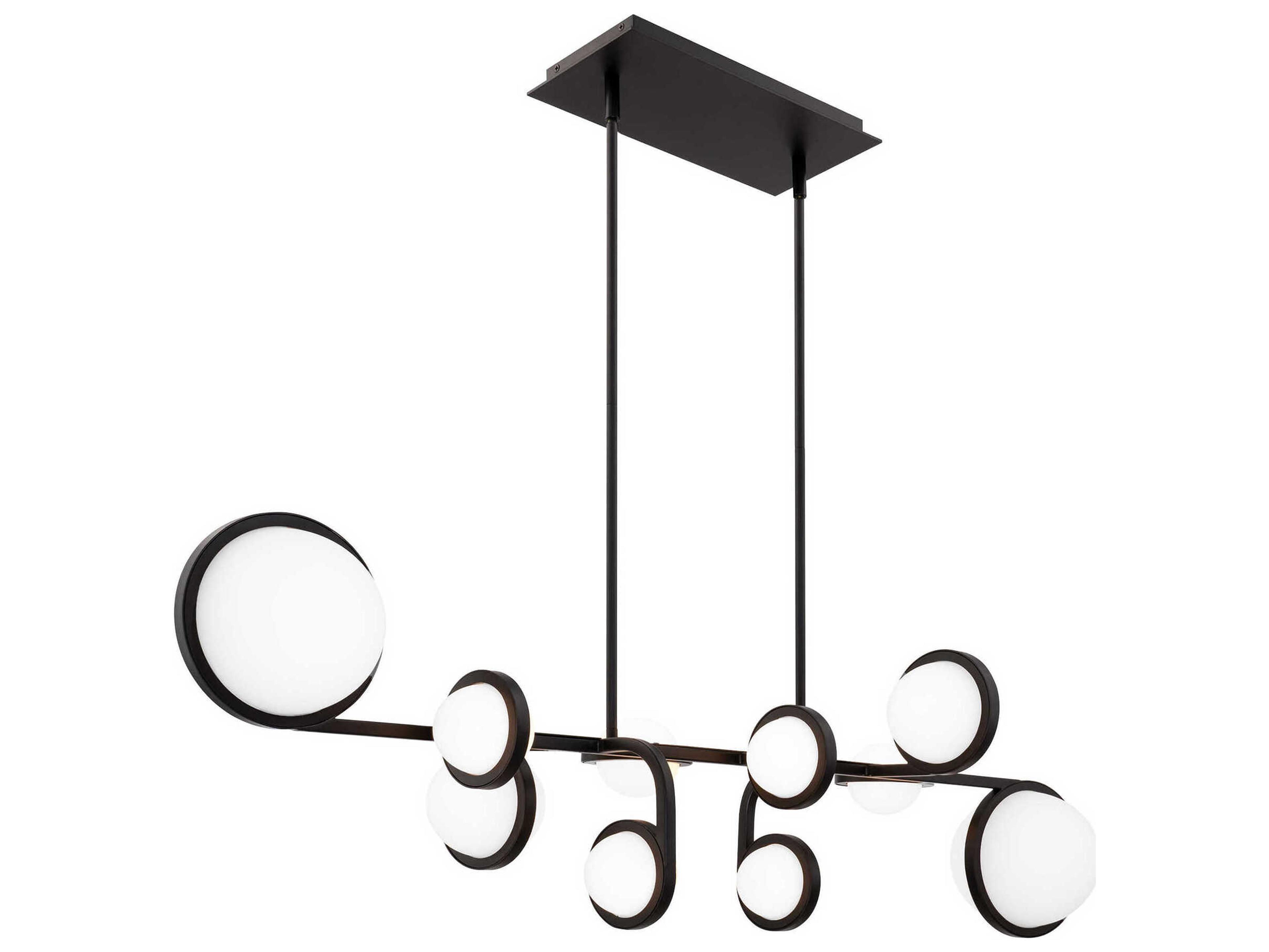 dweLED by WAC Lighting Satalite 10-Light Black Globe Linear Island Pendant
