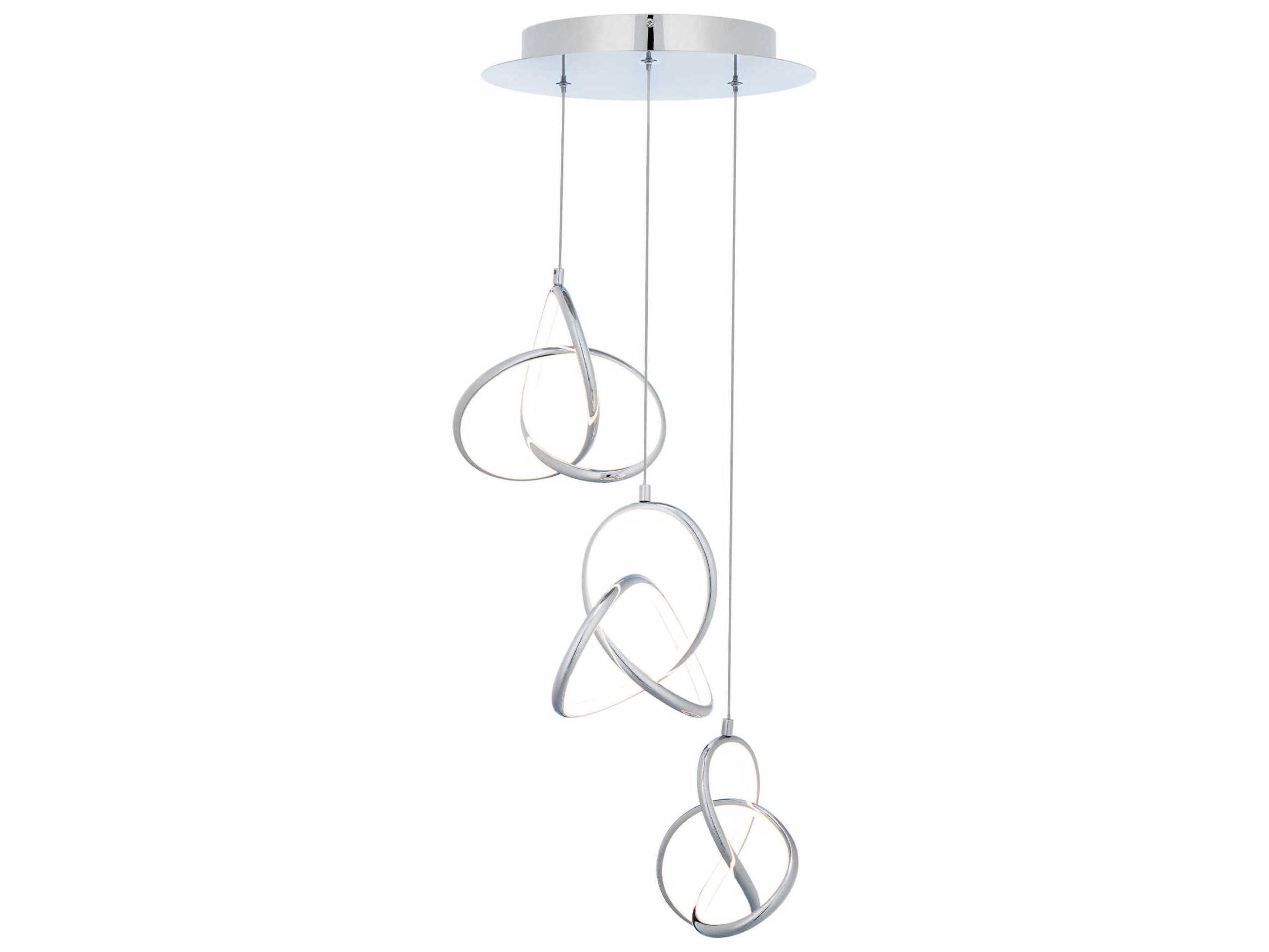 dweLED by WAC Lighting Vornado 3-Light Chrome Mini Pendant
