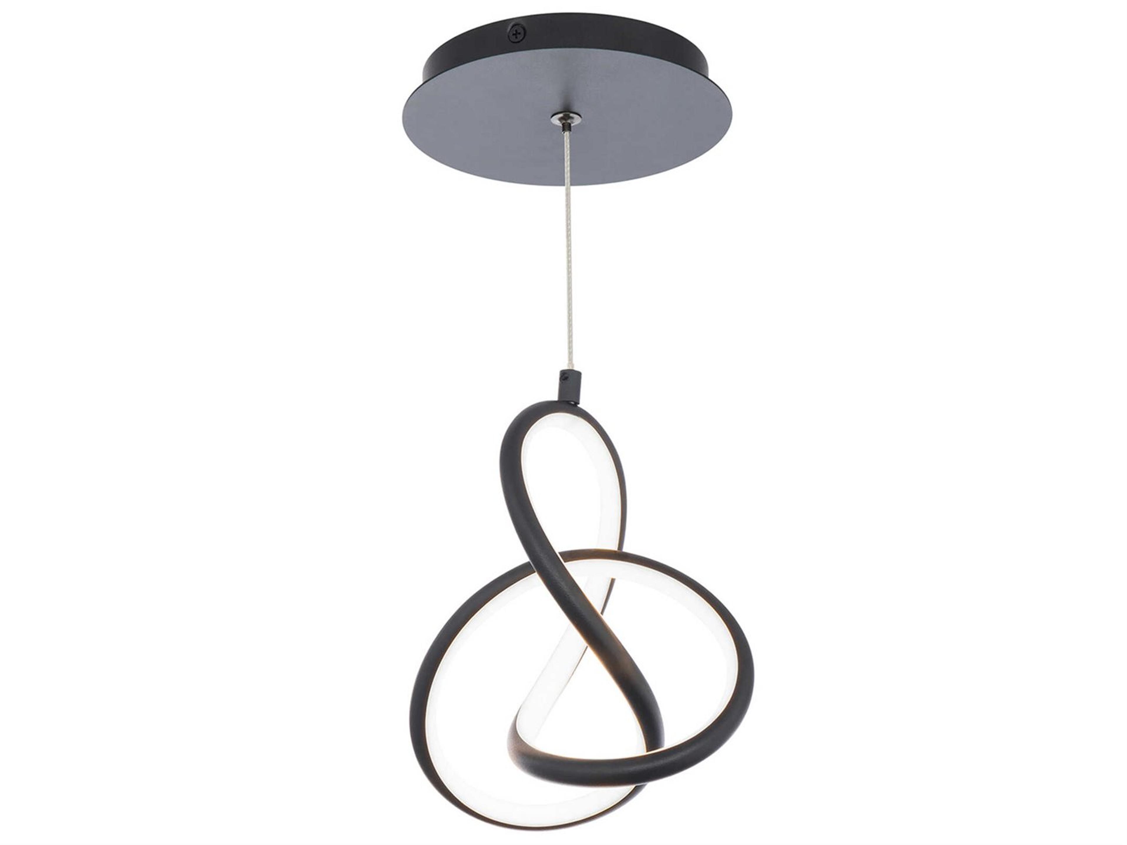 dweLED by WAC Lighting Vornado 1-Light Black LED Mini Pendant