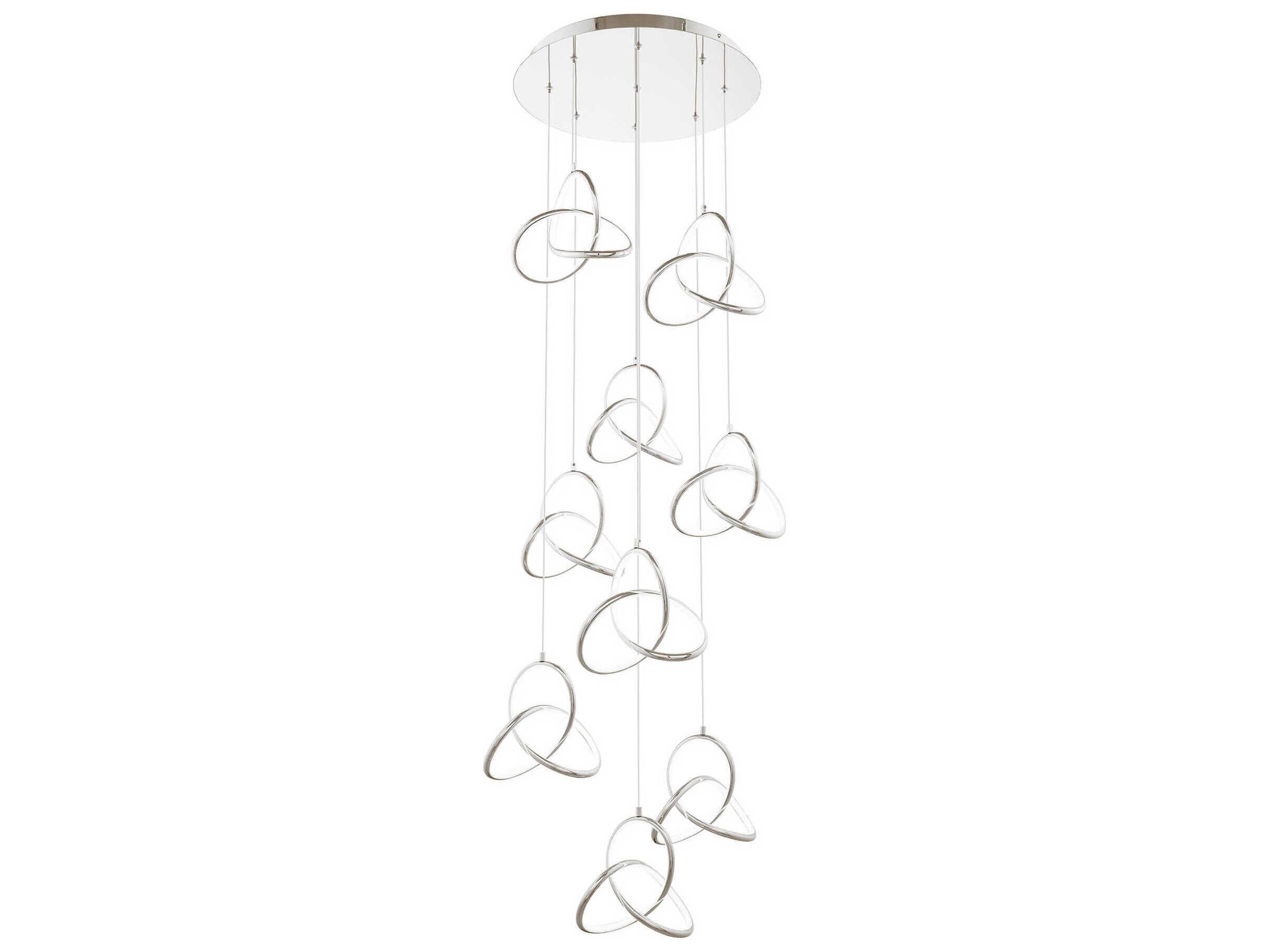 dweLED by WAC Lighting Vornado 9-Light Chrome Pendant