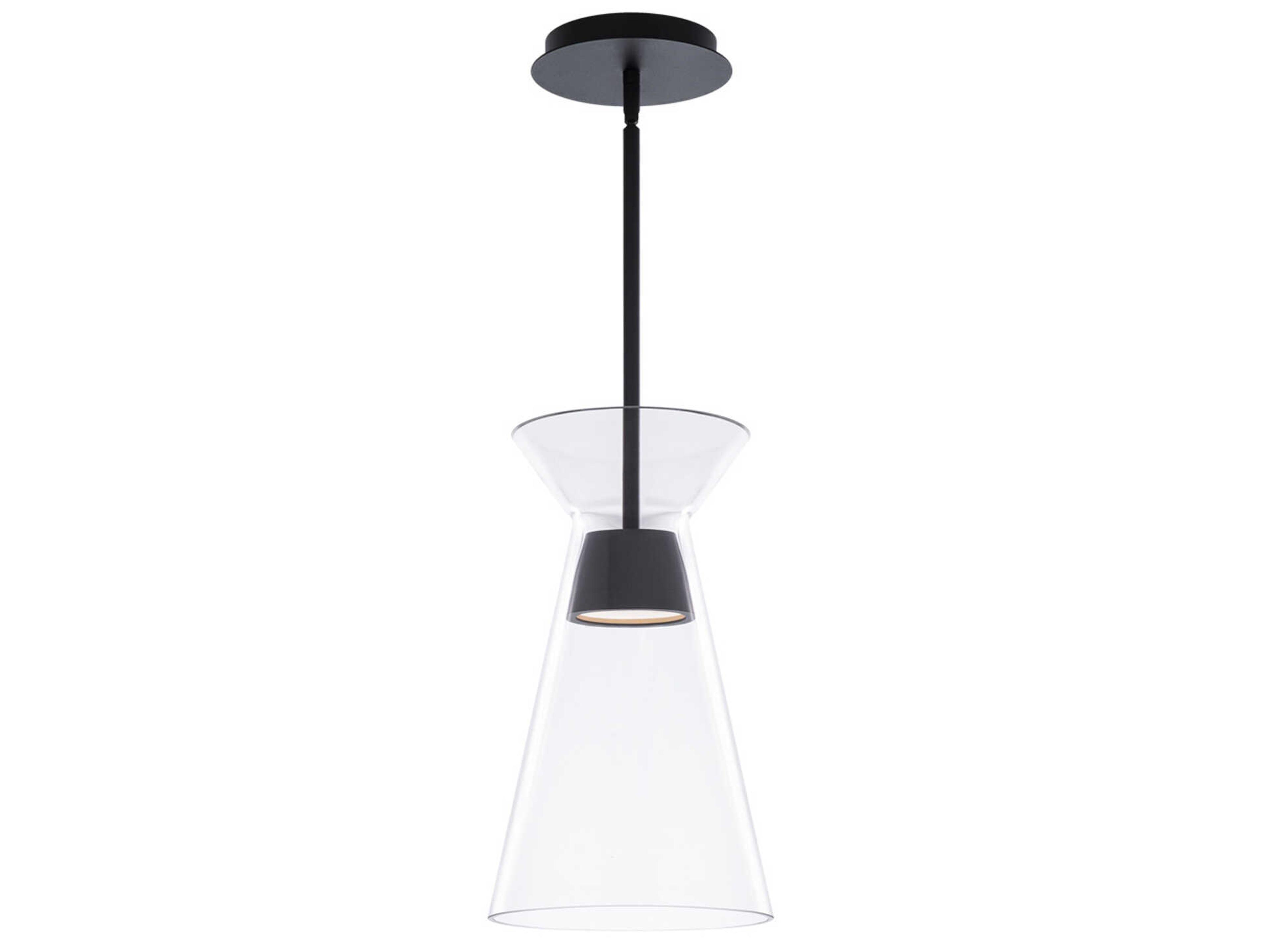 dweLED by WAC Lighting Chandra 1-Light Black Glass LED Empire Mini Pendant